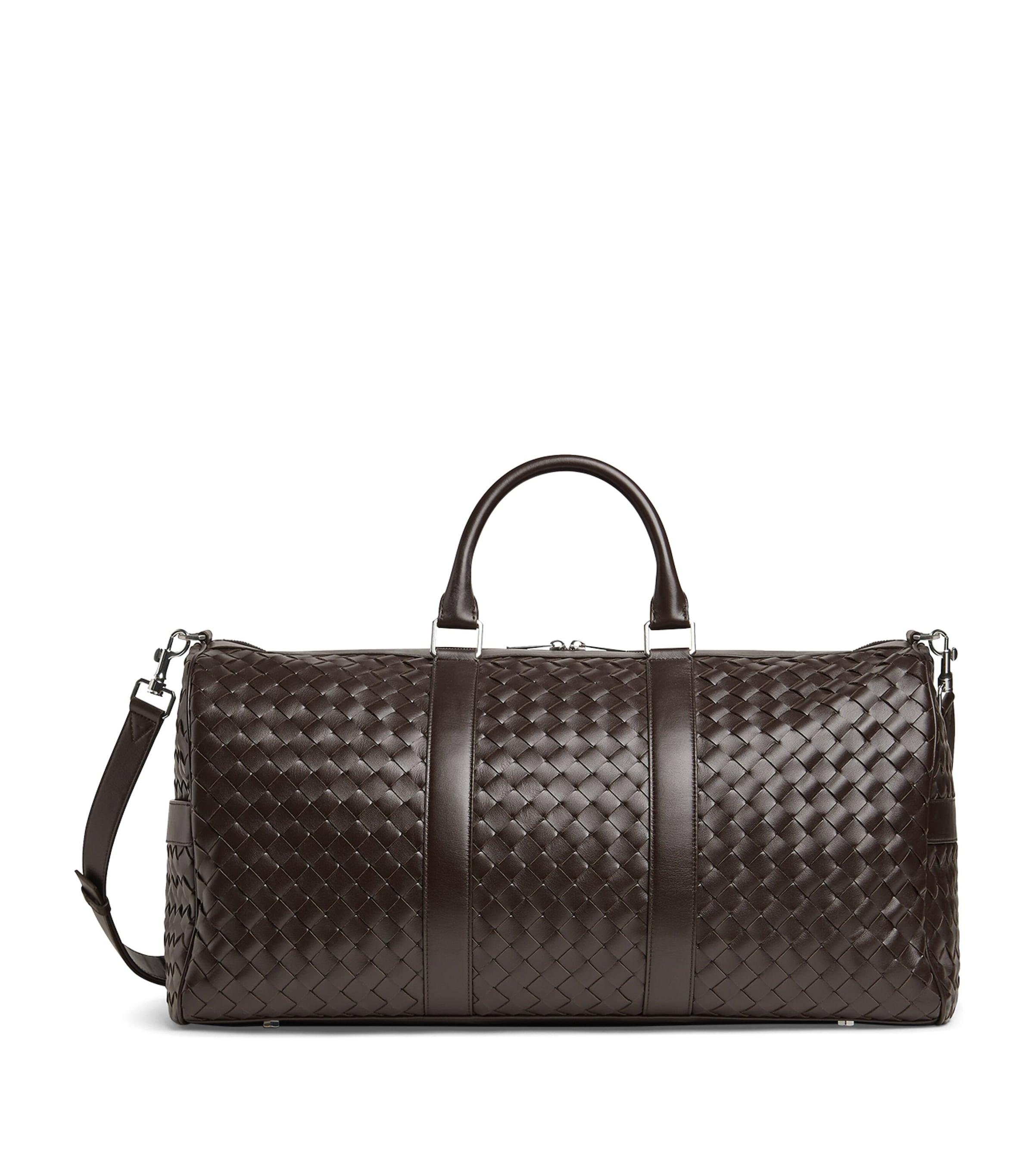 Bottega Veneta Unisex Intracciated Room Bag Brown