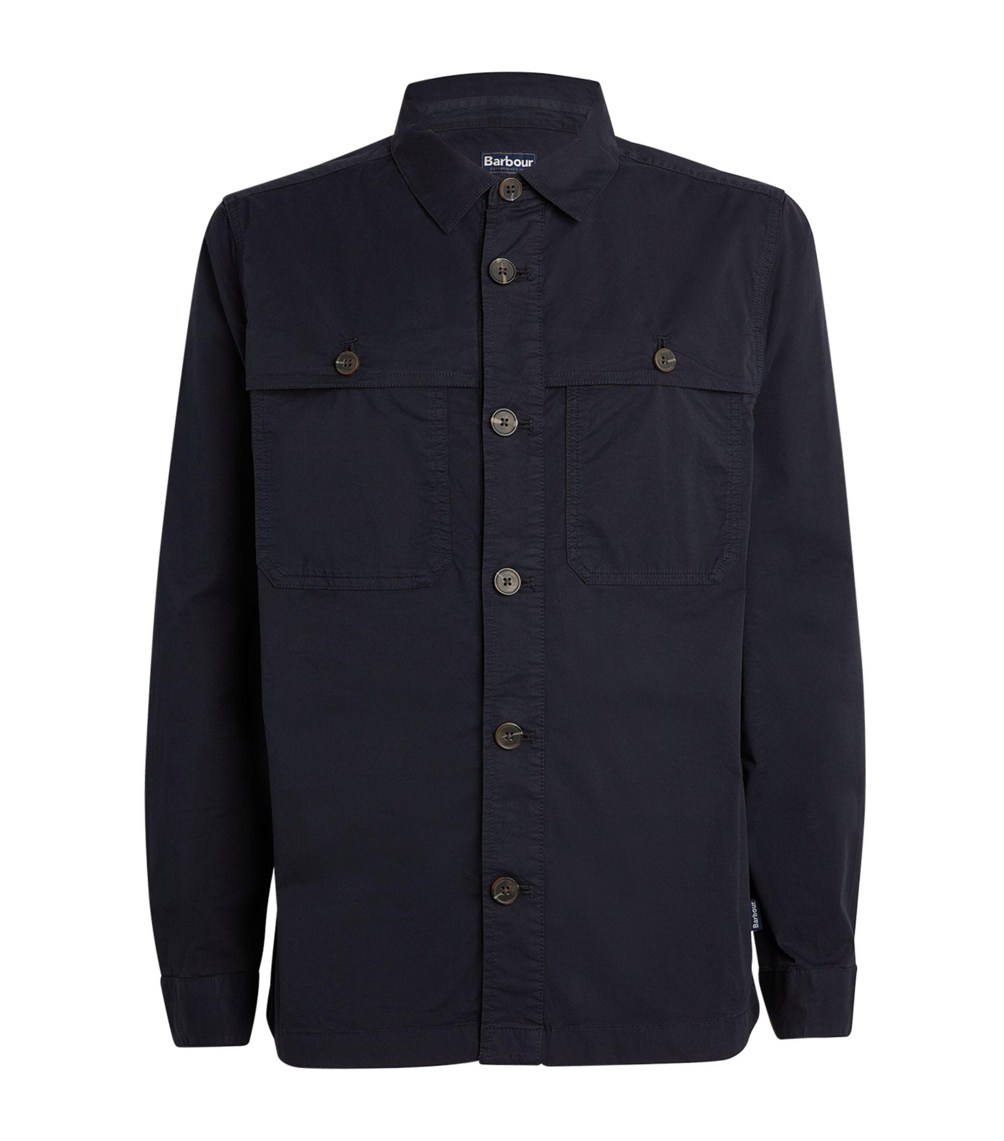 Barbour Stretch-cotton Sidlaw Overshirt in Blue for Men | Lyst