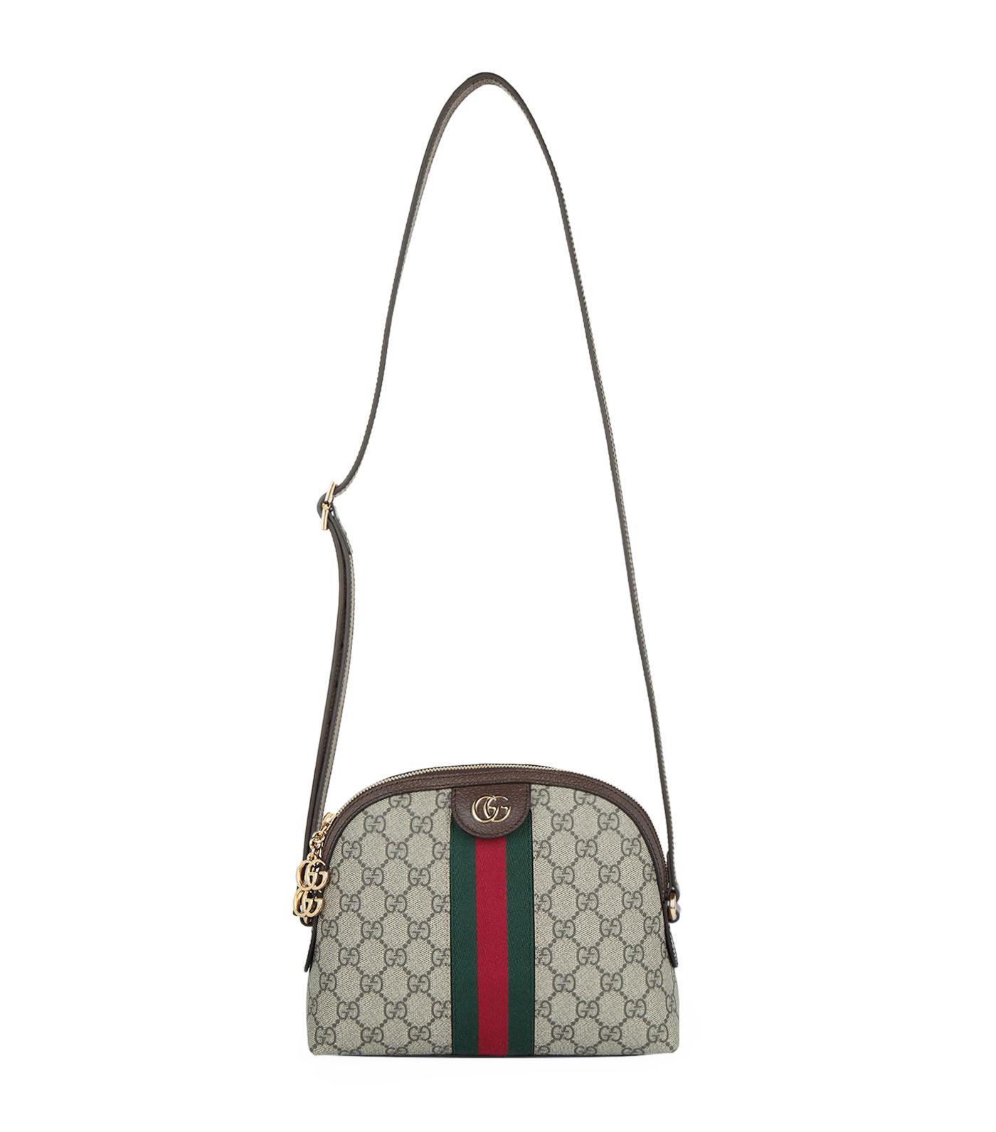 Gucci Canvas Small GG Supreme Ophidia Shoulder Bag in Green - Lyst