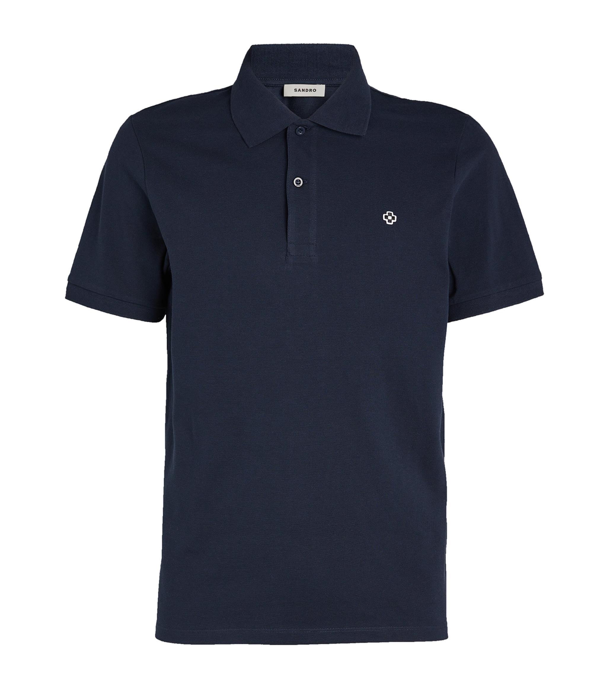 Sandro Cross Logo Polo Shirt in Blue for Men | Lyst