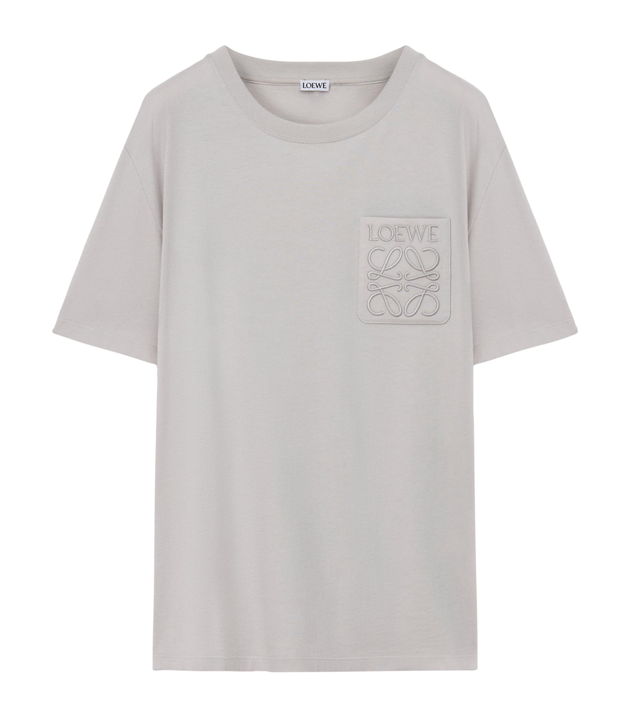 LOEWE アナグラム パッチ Tシャツ グレー Loewe Cotton Anagram T-Shirt in Gray for Men | Lyst