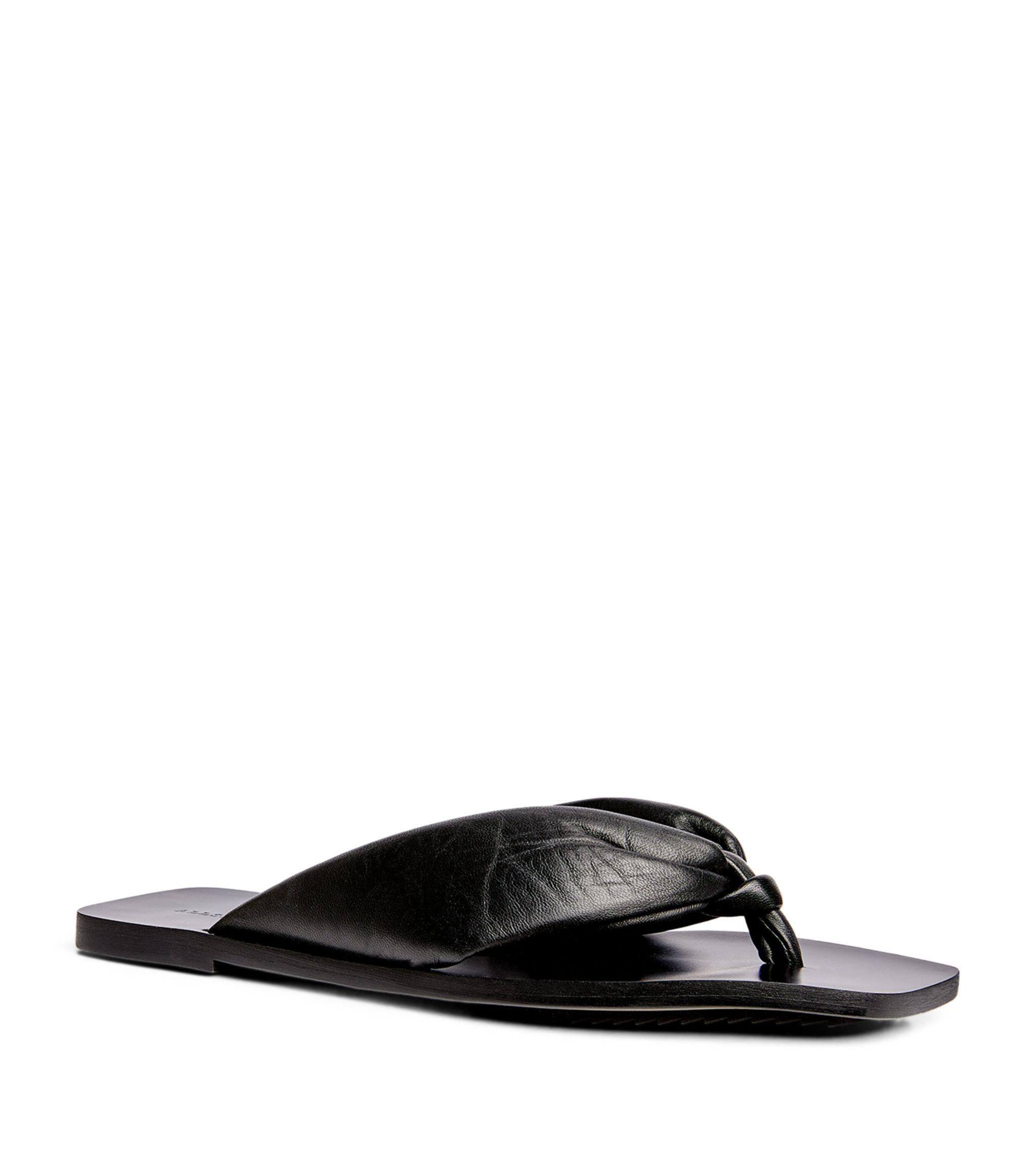 AllSaints Leather Knotted Loop Sandals in Black Lyst UK