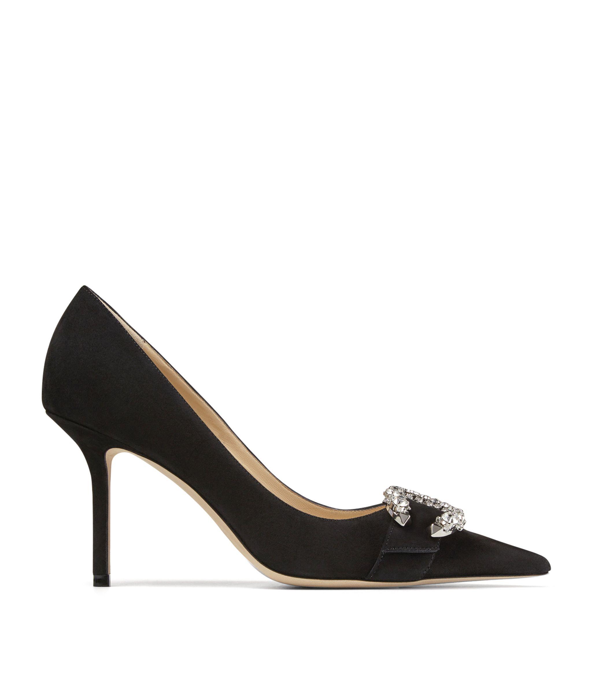 Jimmy Choo Saresa 85 Suede Pumps in Black Lyst