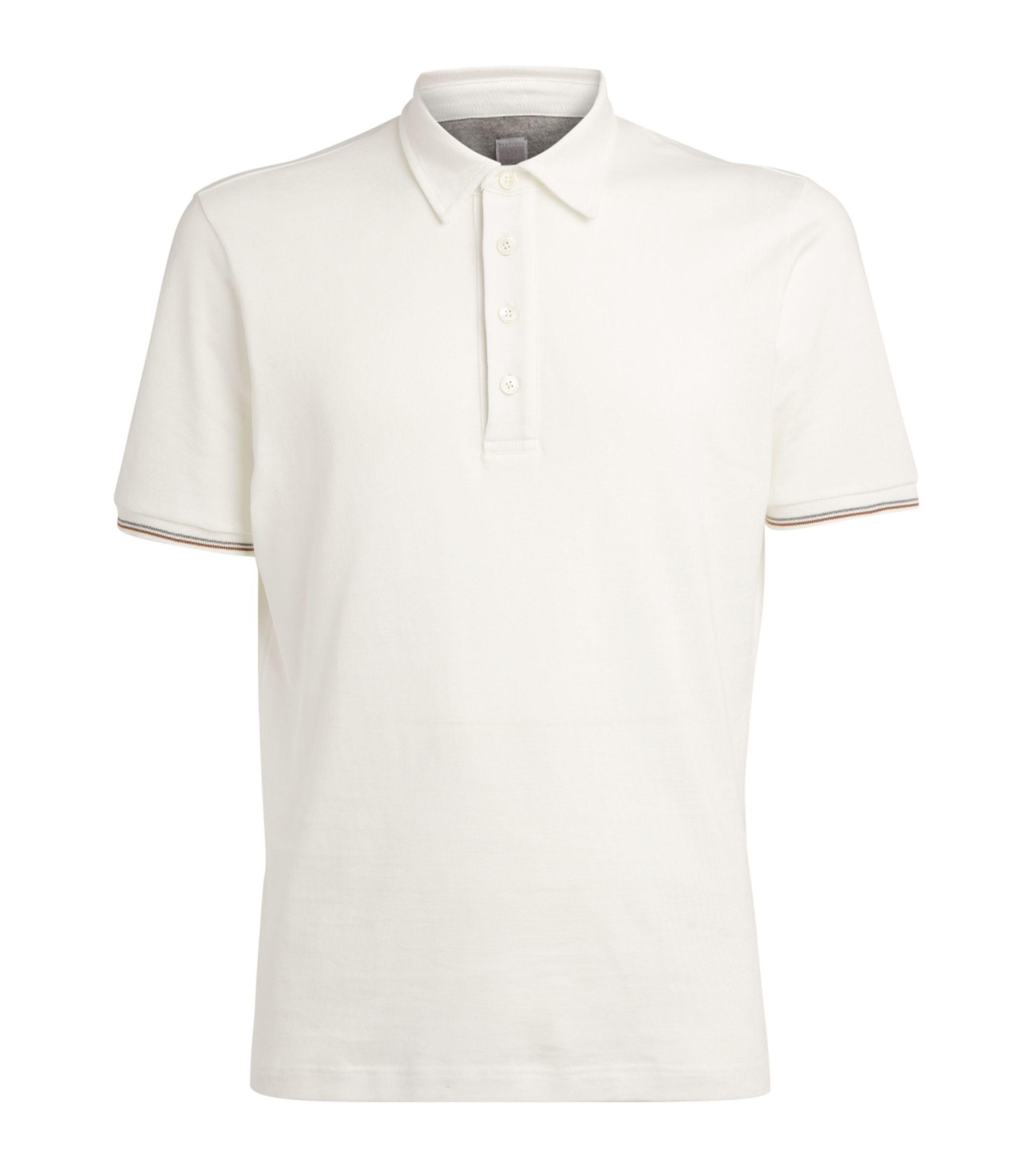 Eleventy Cotton Polo Shirt in White for Men - Lyst
