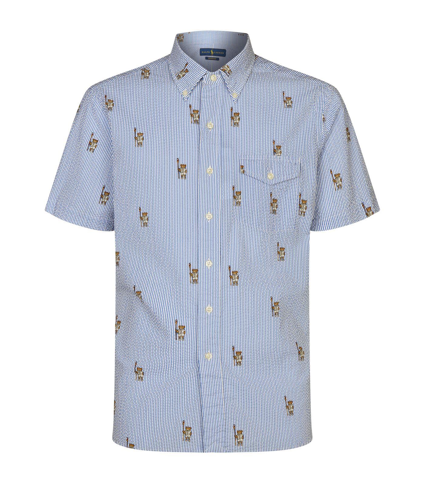Polo Ralph Lauren Bear Seersucker Shirt in Blue for Men | Lyst