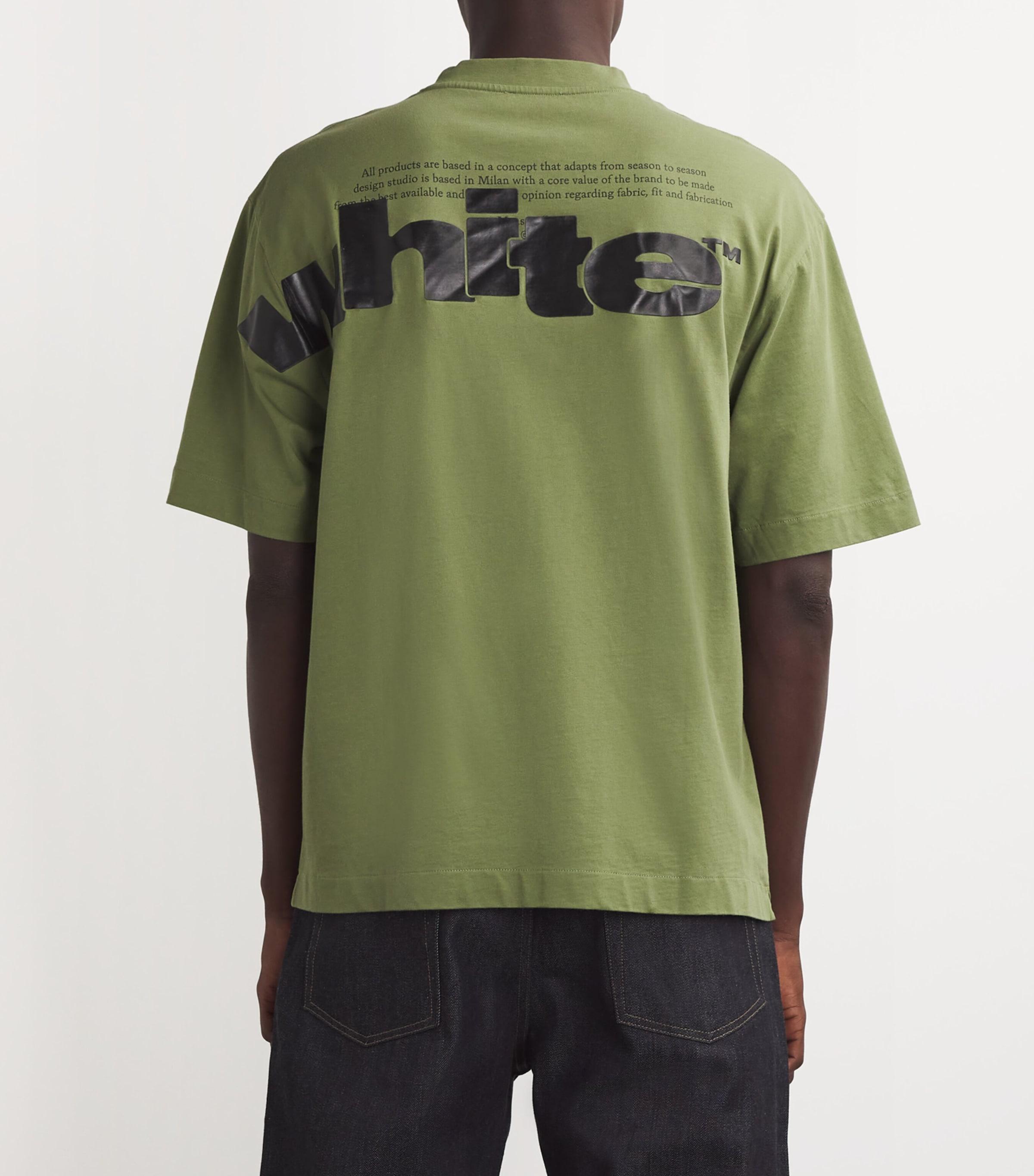 Tシャツ・カットソー OFF WHITE Men T Shirts OMGG014S24FAB0025561 Green OFF-WHITE EST 13 SKATE SHORT SLEEVE TEE