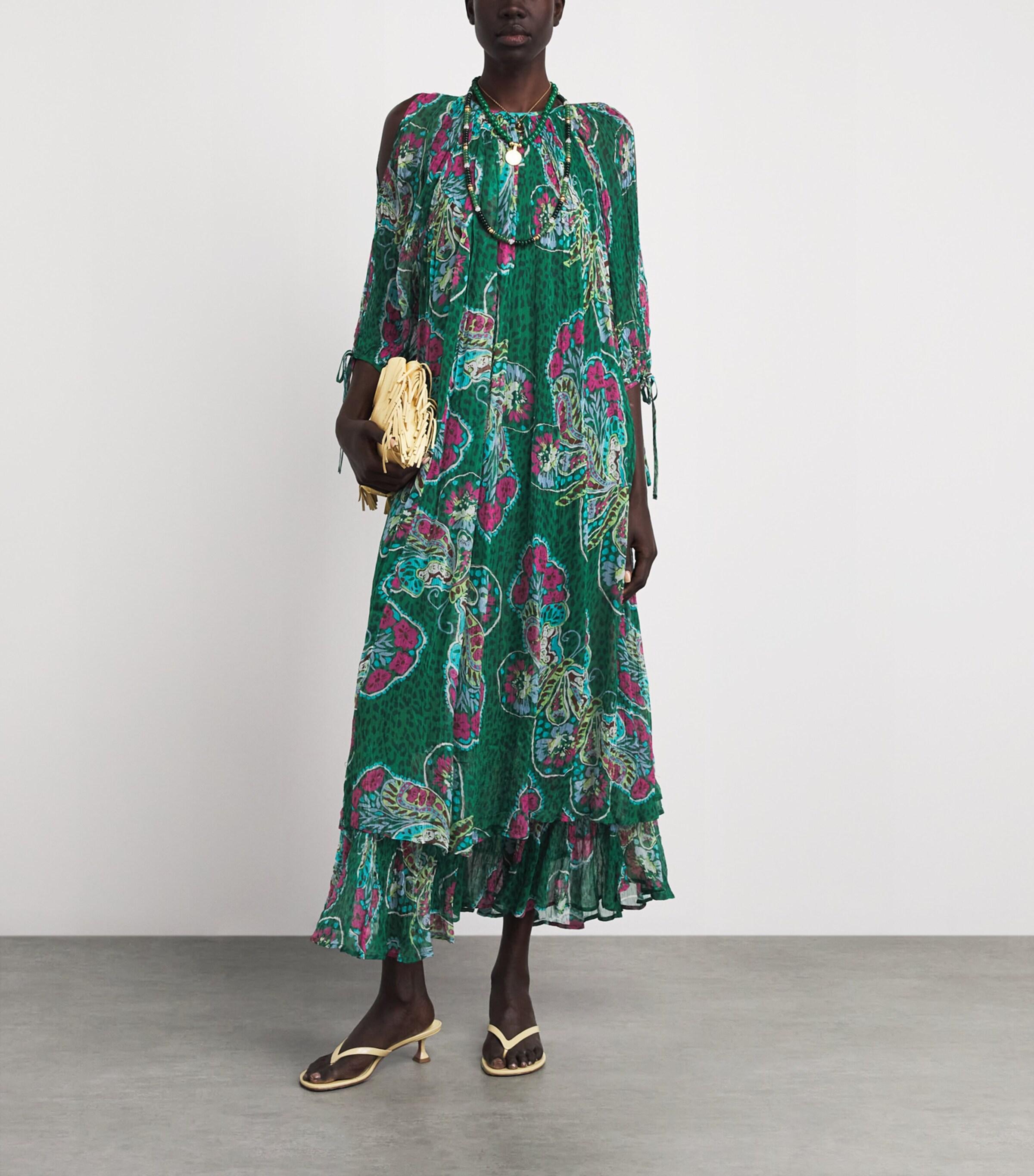 rixo green dress Amina Midi Dress in Green City Floral Olive main image 1