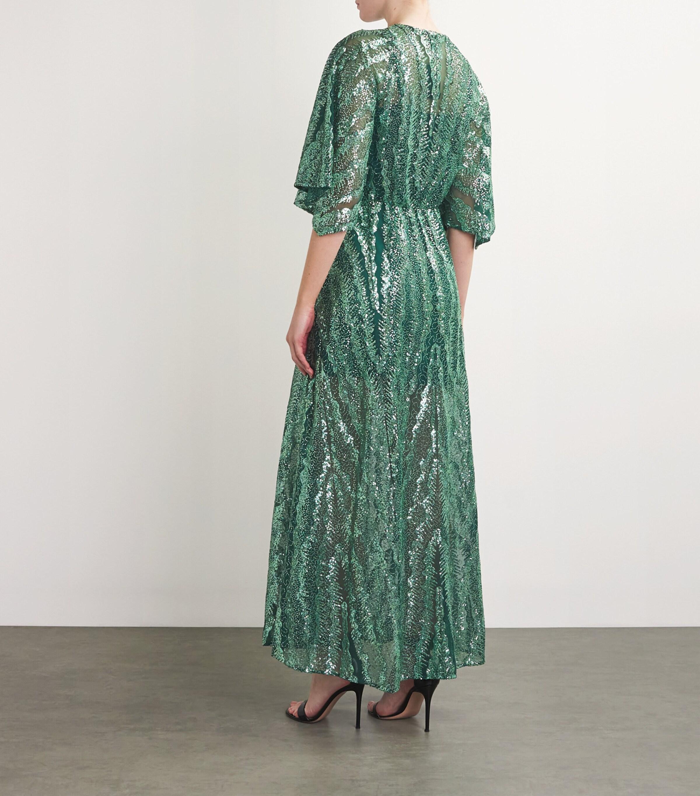 Maxi Dress Green Maje Dress Maje Silk Gown- Size 38 Maxi Dress Green Maje Dress Maje Silk Gown- Size 38