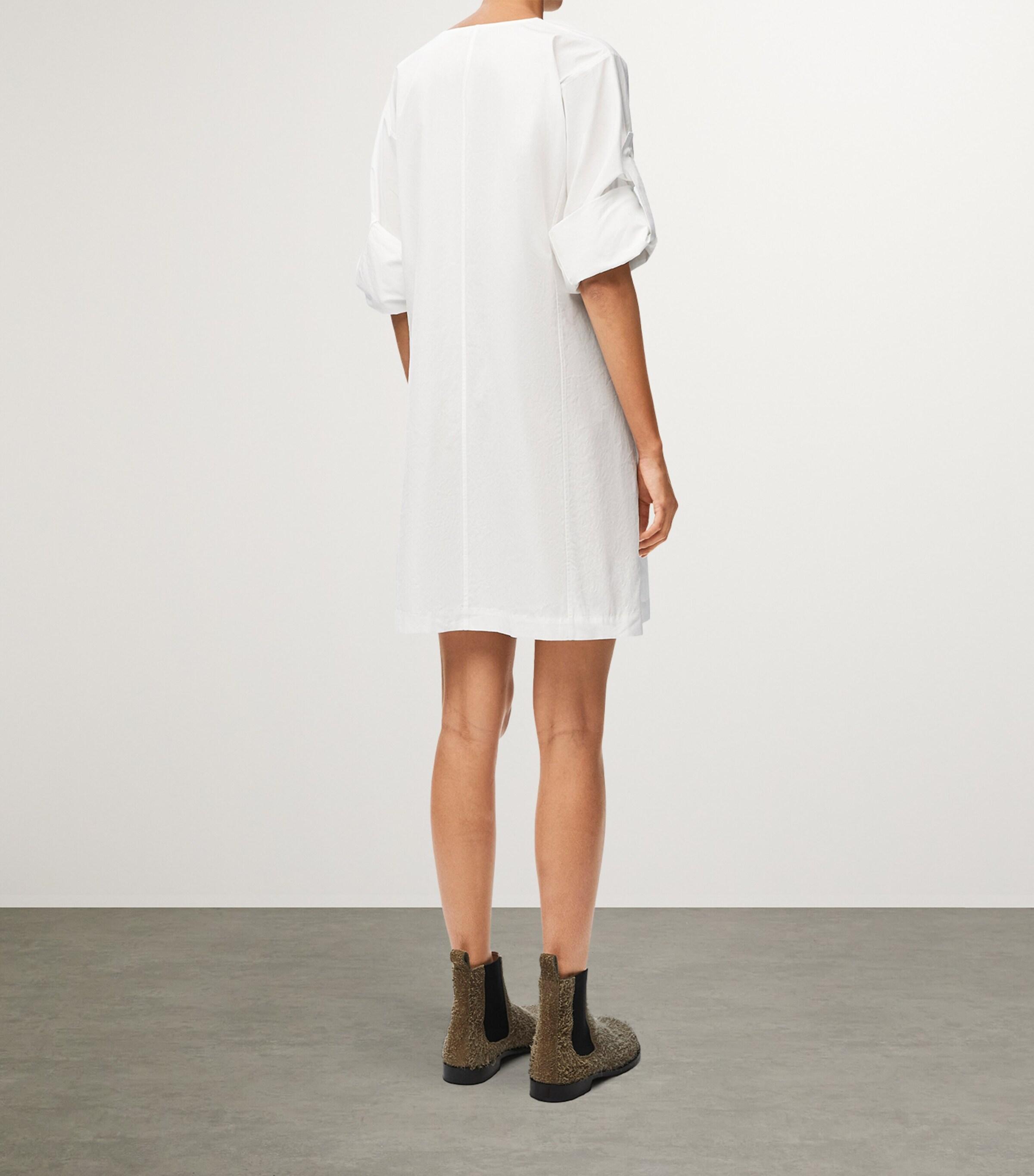 loewe white mini dress LOEWE Flamenco Open-back Woven Mini Dress