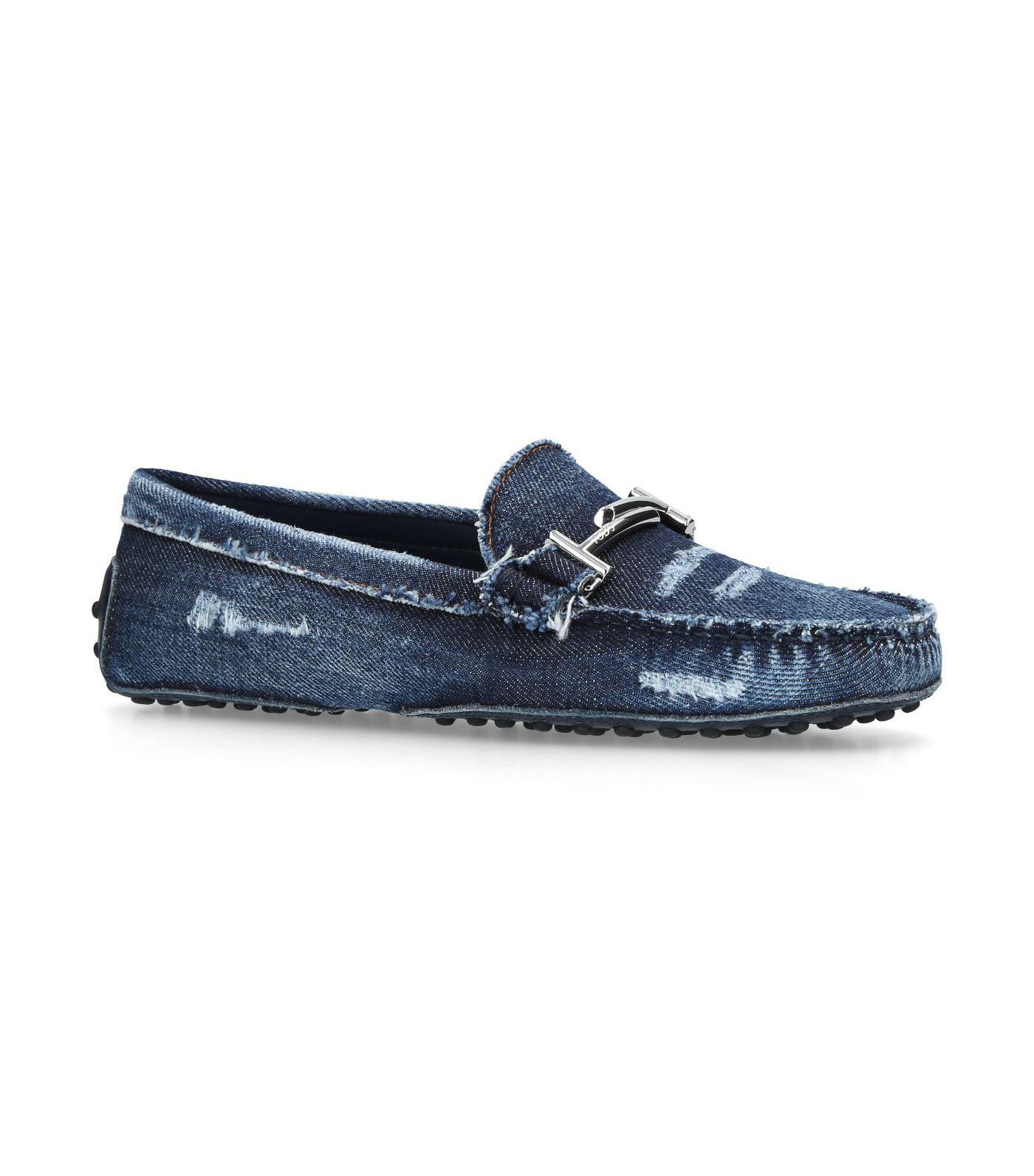 tod's gommino denim loafers