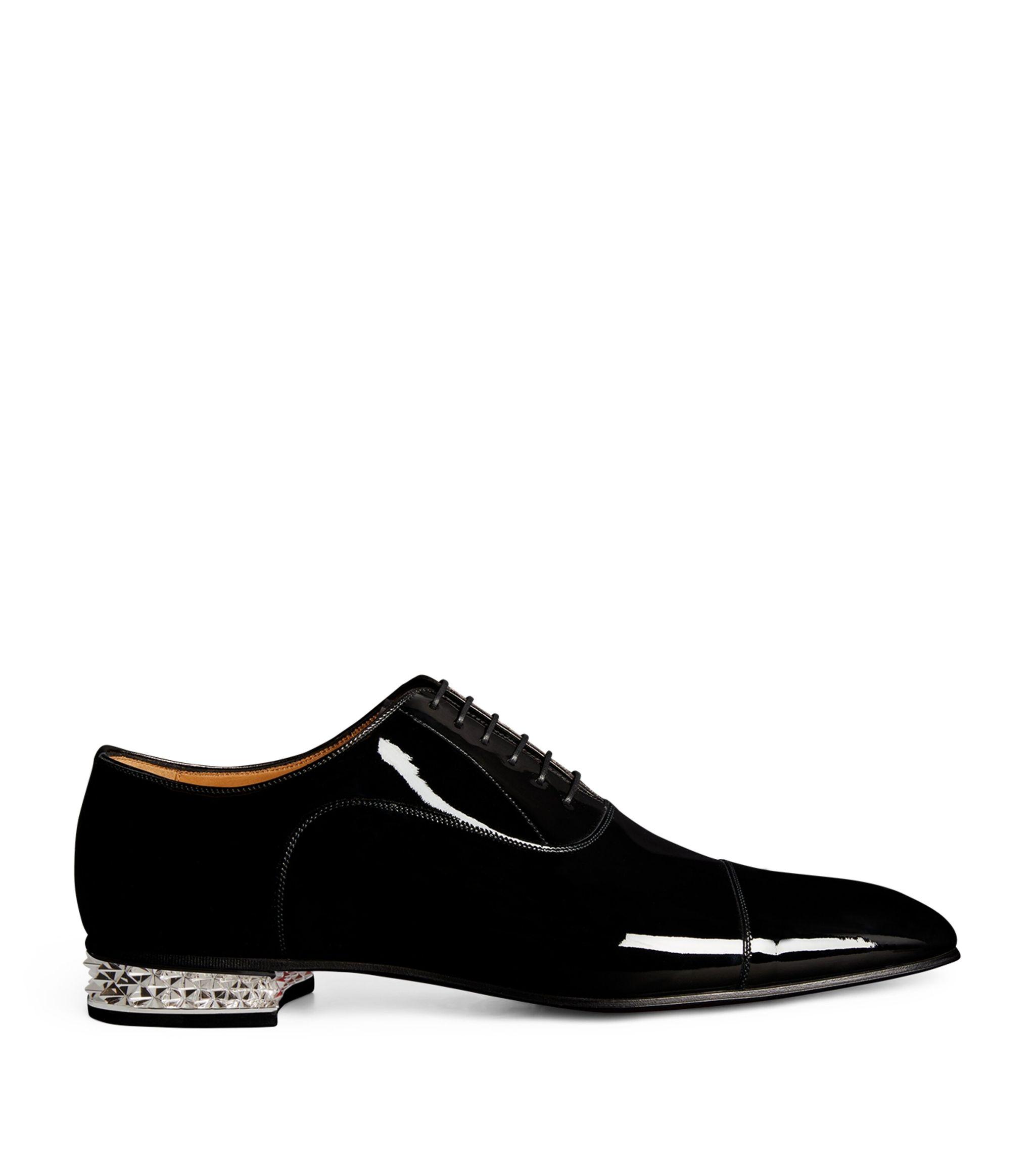Christian Louboutin Greggyrocks Patent Leather Oxford Shoes in Black ...