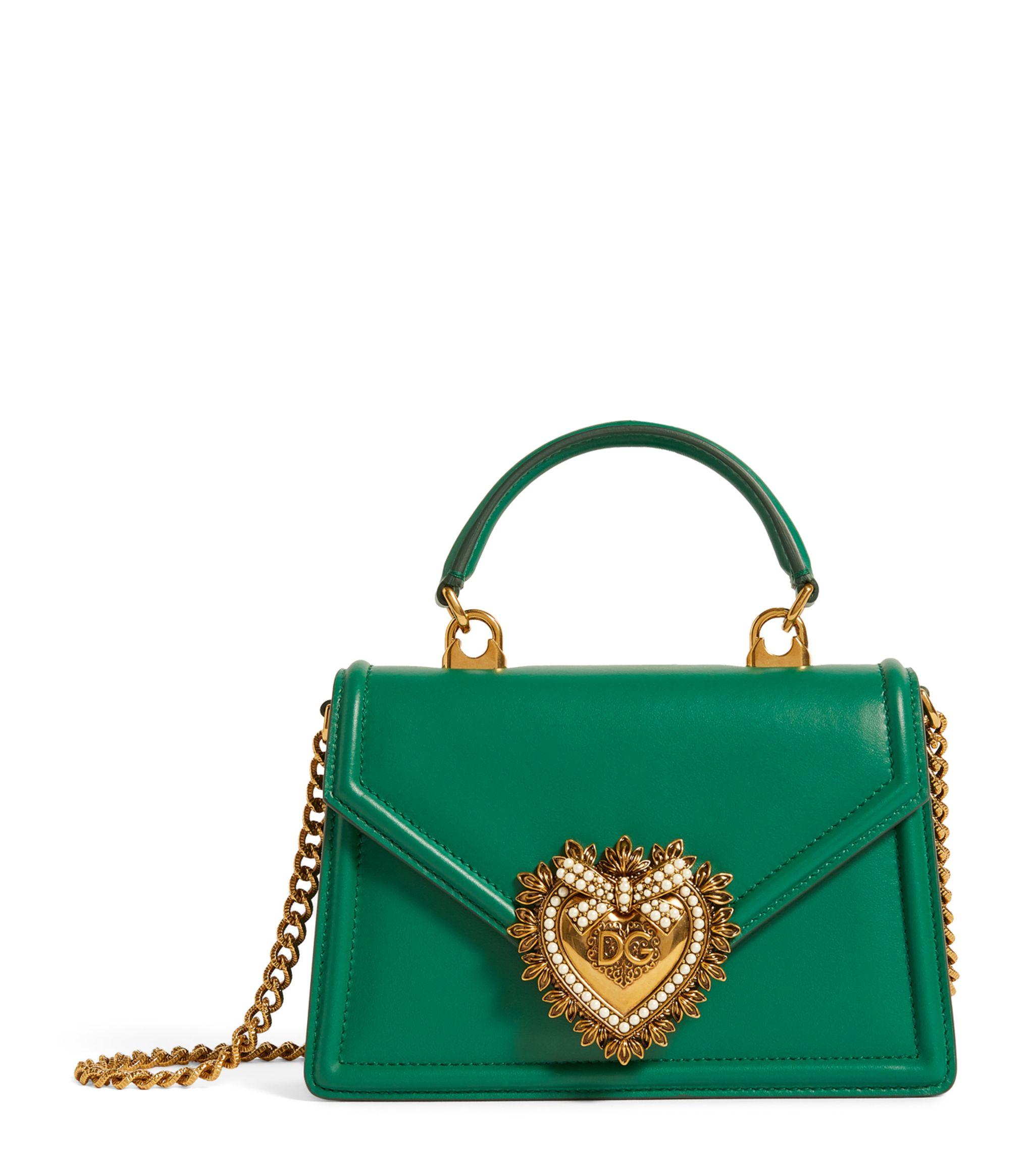 Dolce & Gabbana Leather Devotion Shoulder Bag in Green Lyst