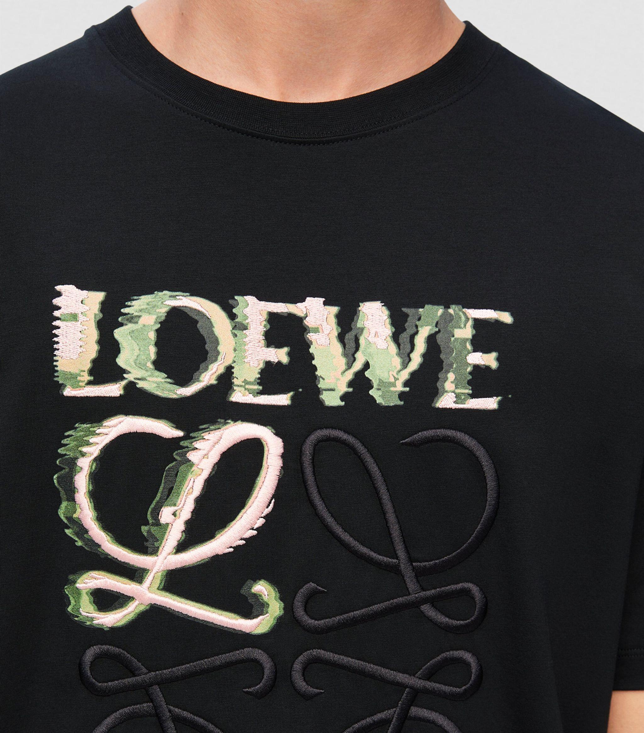 LOEWE カラフルロゴ ブラックTシャツ 2023年最新のブランド新品 LOEWE スーパーコピー Tシャツ