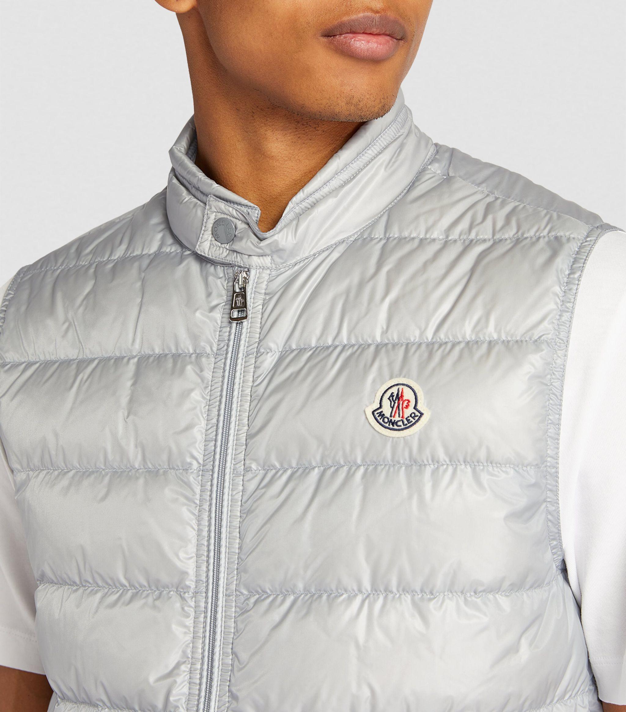 Moncler Down Gui Gilet in Gray for Men | Lyst