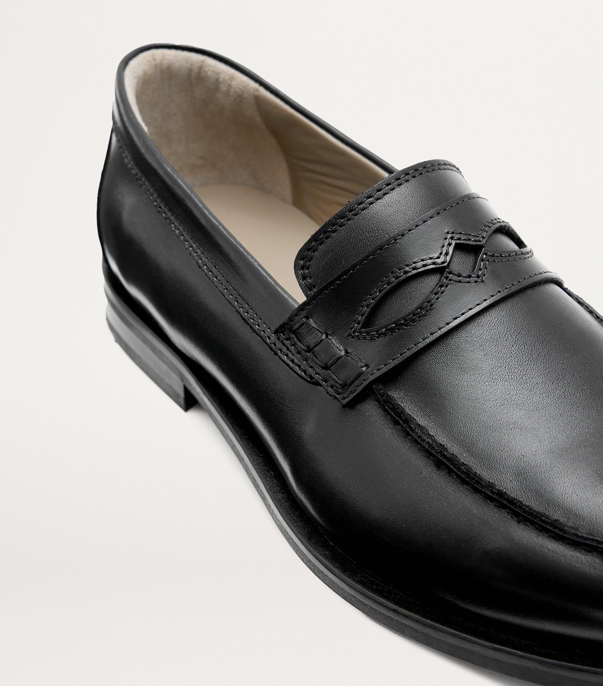 All Saints Black Leather Slip-On Loafers AllSaints Max Loafer Mens in Black for Men | Lyst main image 2