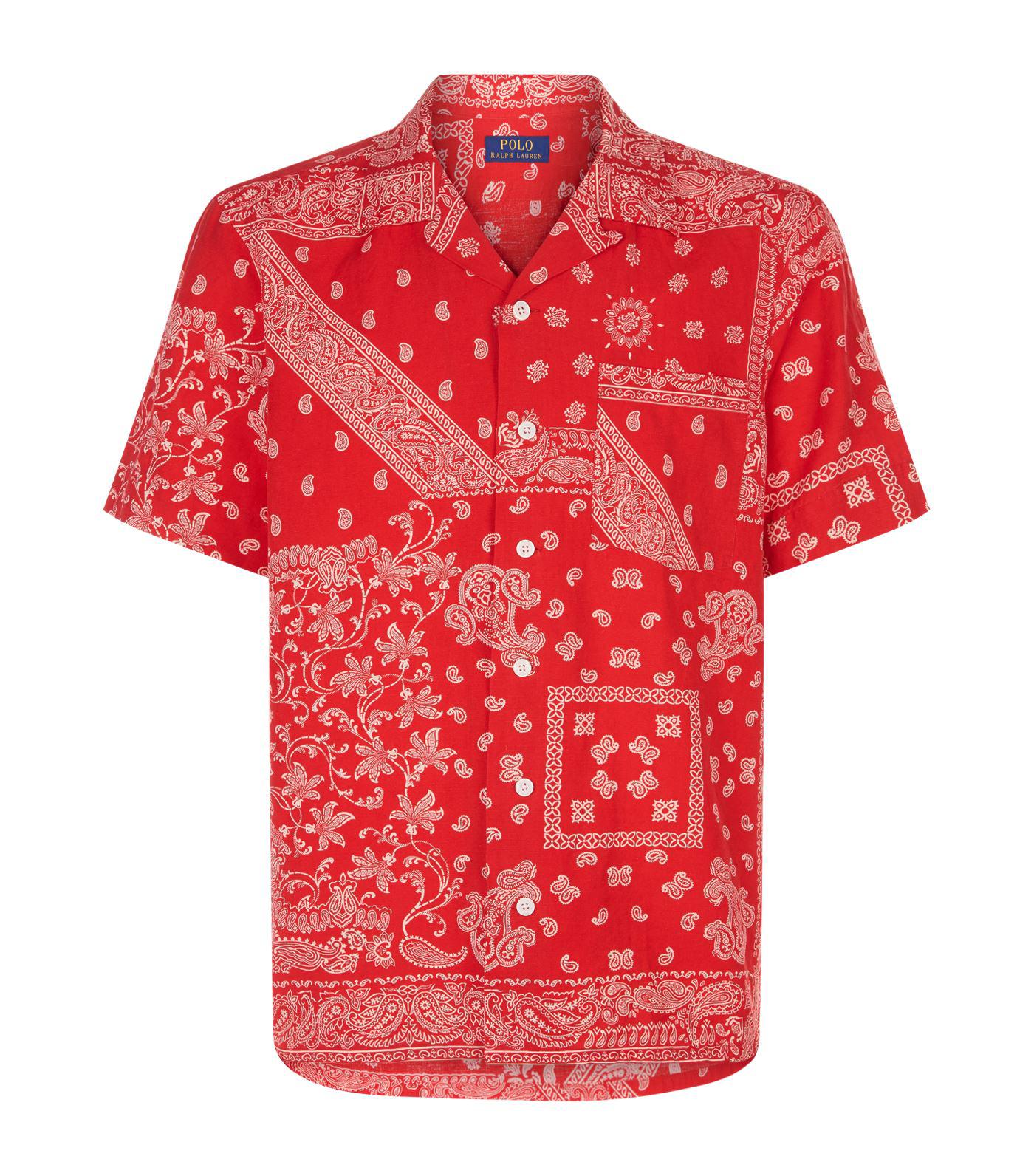 Polo Ralph Lauren Linen Paisley Bandana Shirt in Red for Men | Lyst