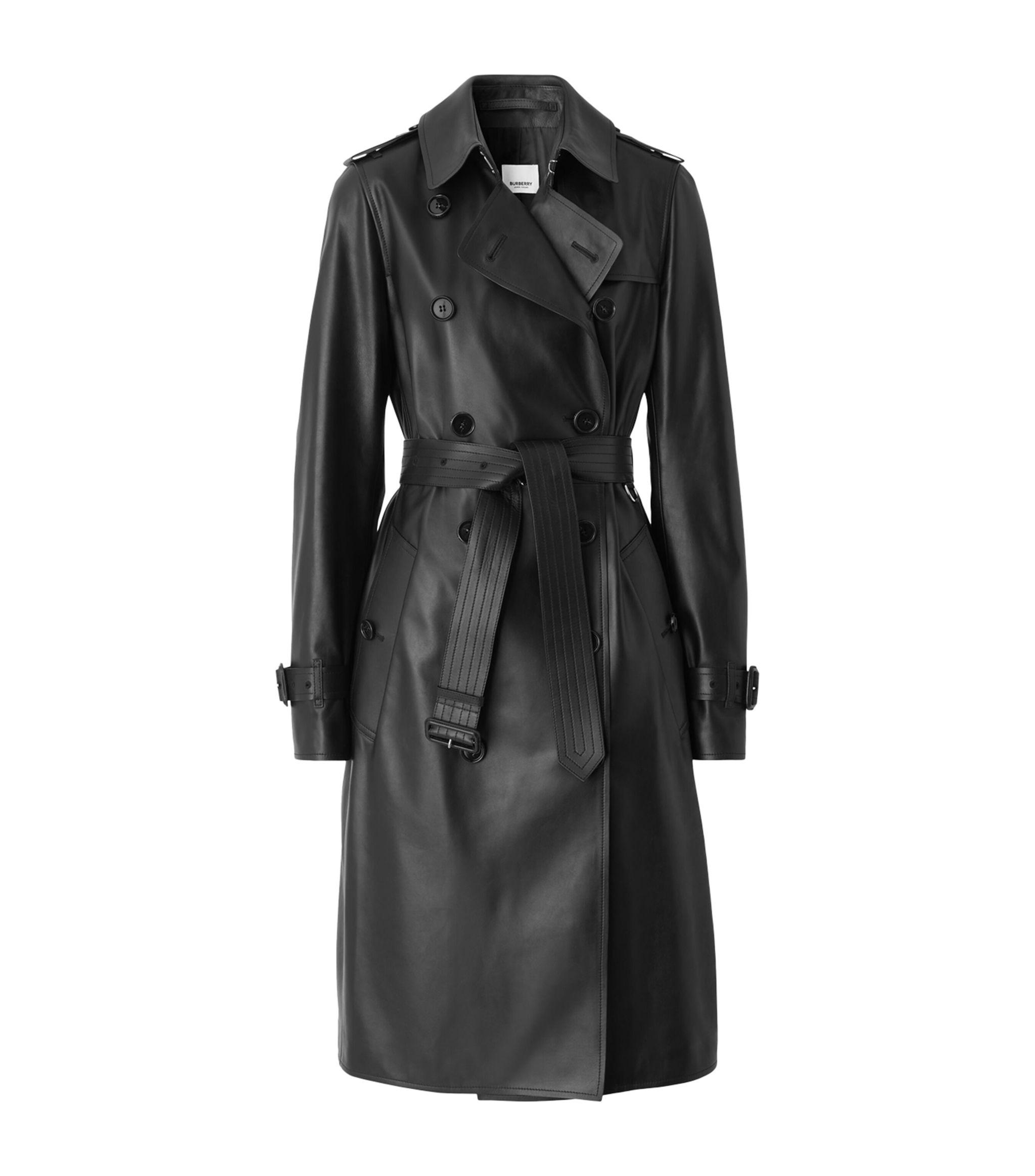 Burberry trench leather hot sale