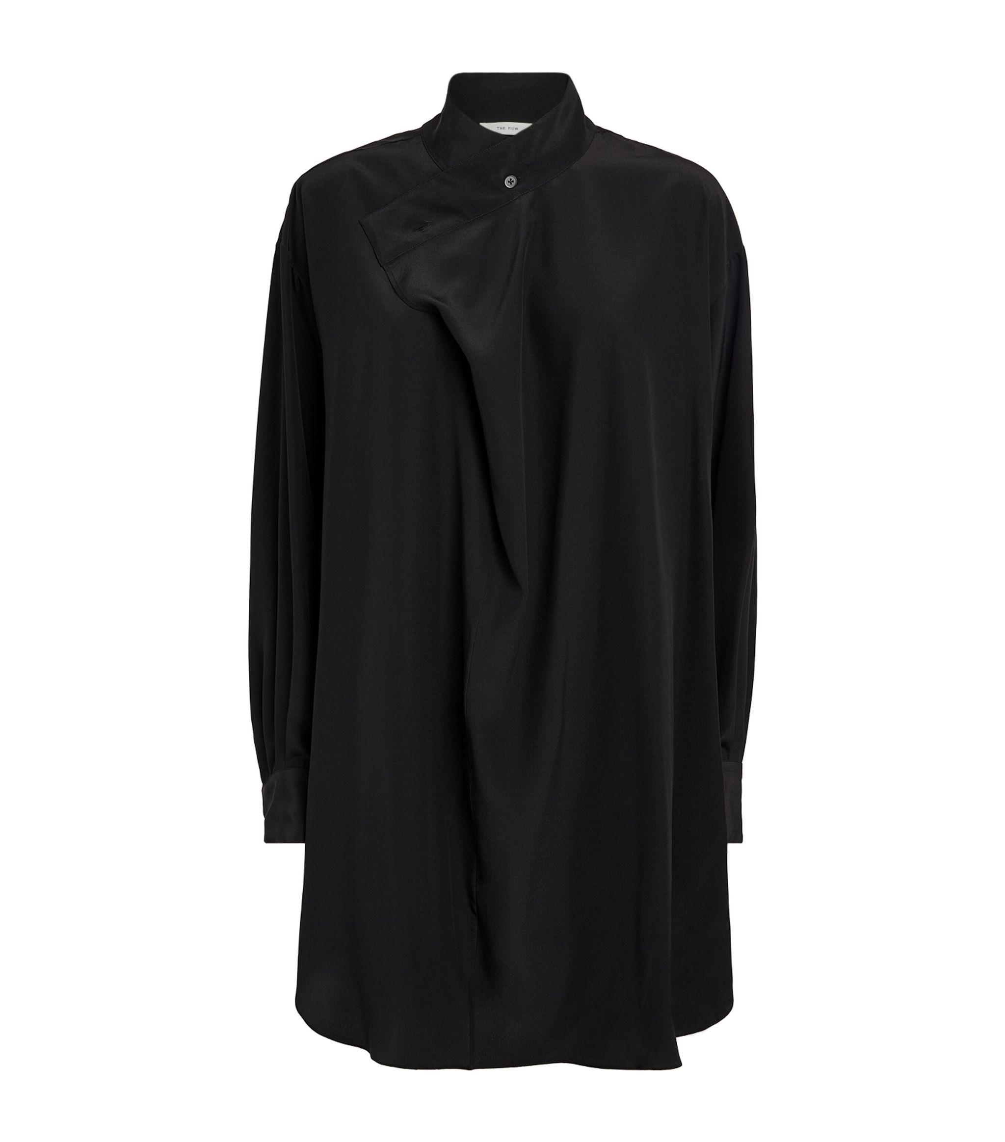 The Row Silk Talia Blouse in Black | Lyst