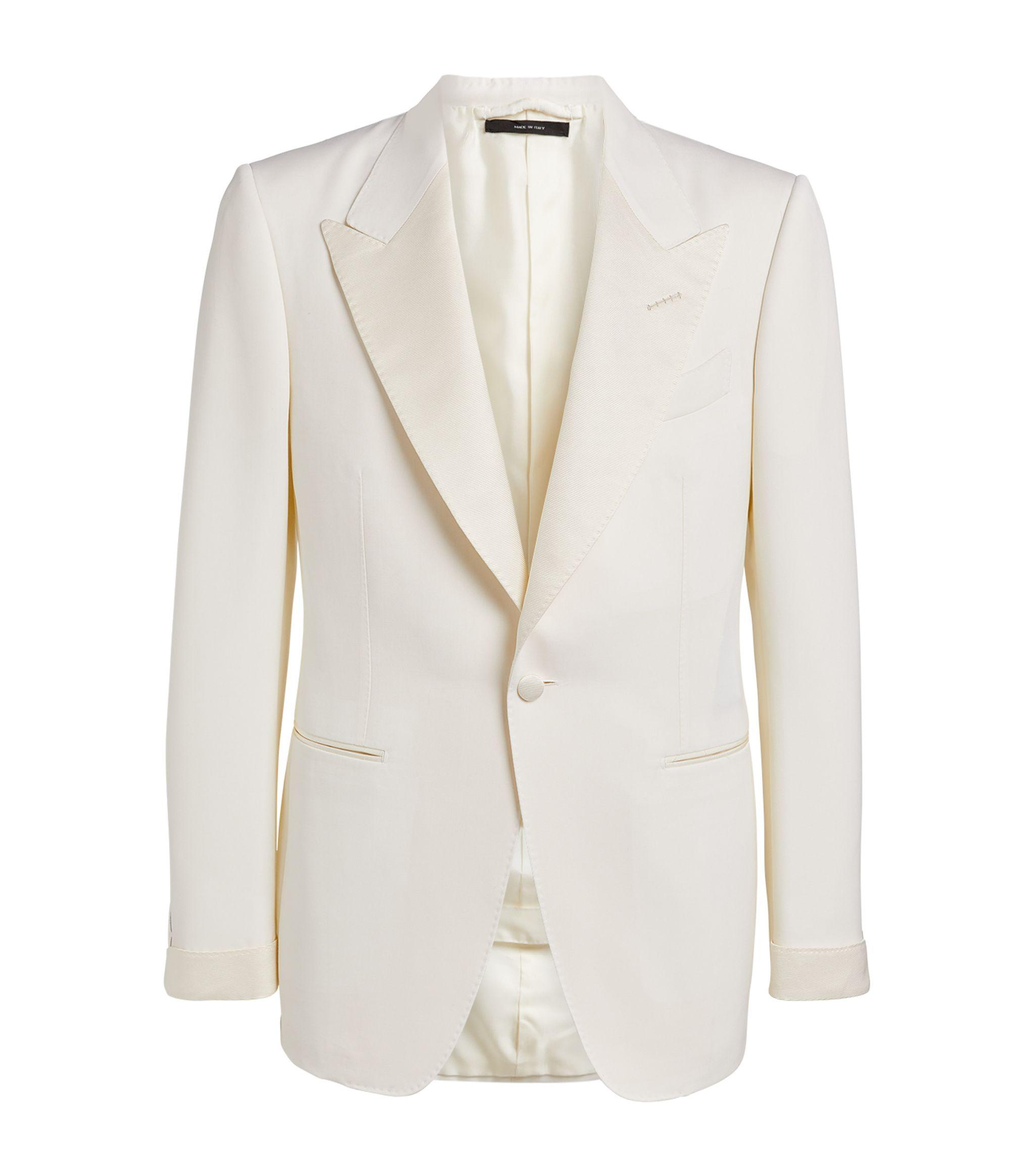 Tom Ford Wool Mohair Jacket in White for Men | Lyst