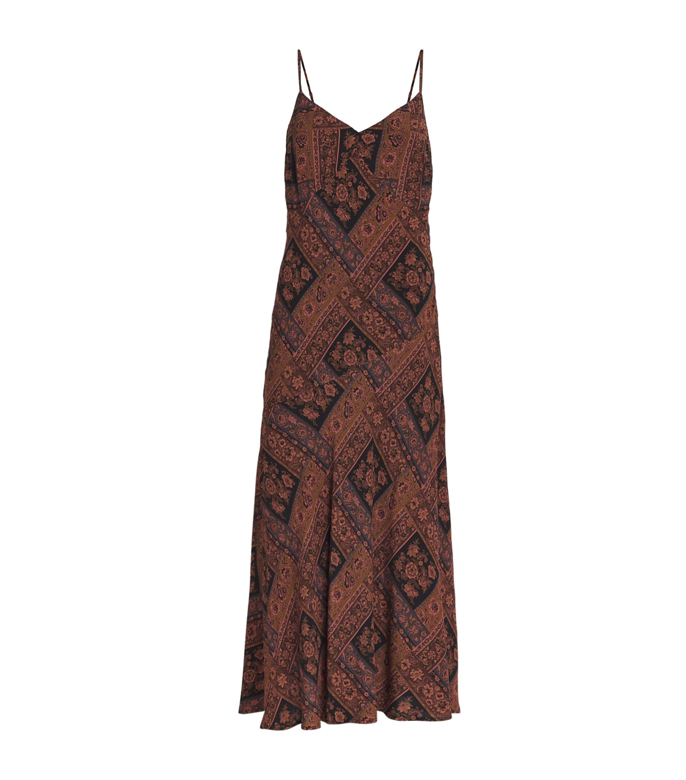 PAIGE Printed Viejo Maxi Dress in Brown | Lyst