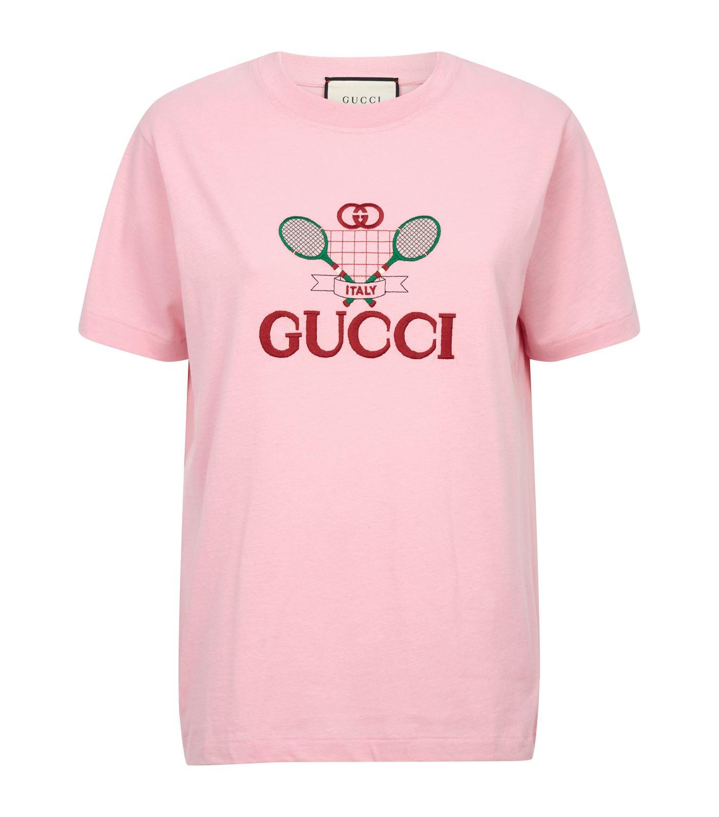 Gucci Tennis Logo T-shirt in Pink | Lyst