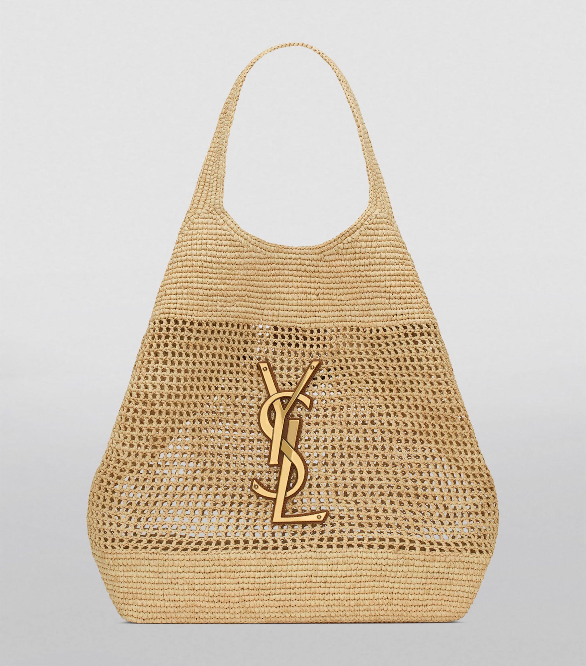 Saint Laurent Raffia Icare Tote Bag in Metallic Lyst UK