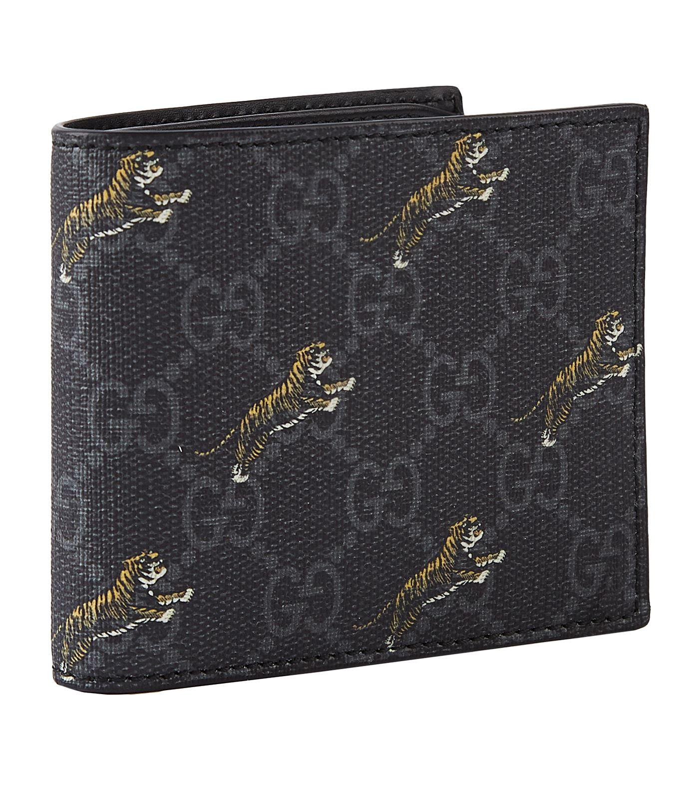 Gucci GG Coin Wallet With Tiger Print in Black for Men | Lyst Canada