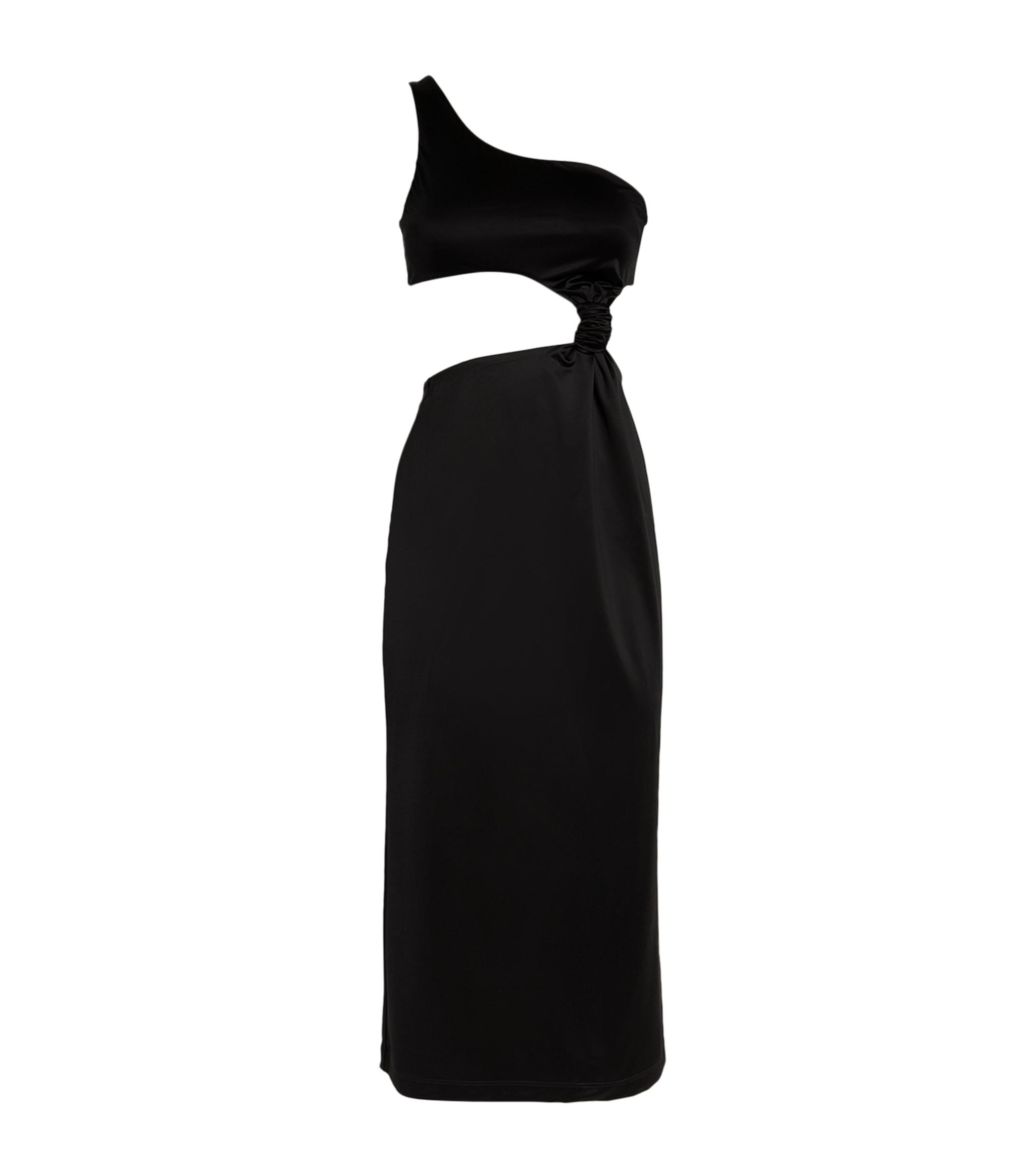Versace Cut-out Belize One-shoulder Dress in Black | Lyst