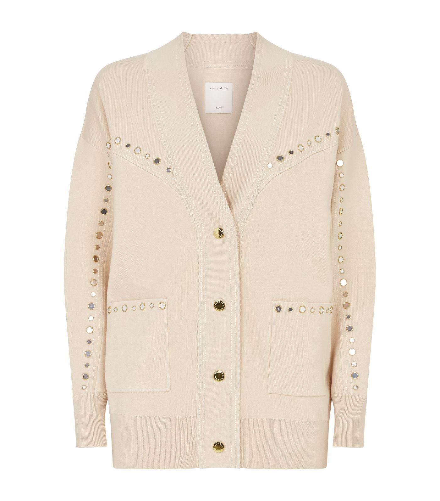 sandro studded cardigan