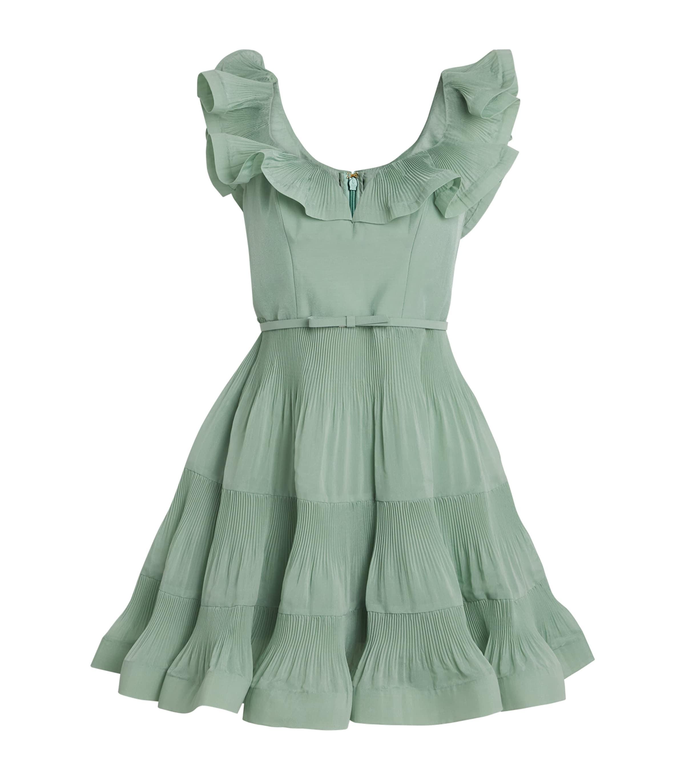 zimmermann pleated midi dress green Zimmermann Pleated Midi Dress