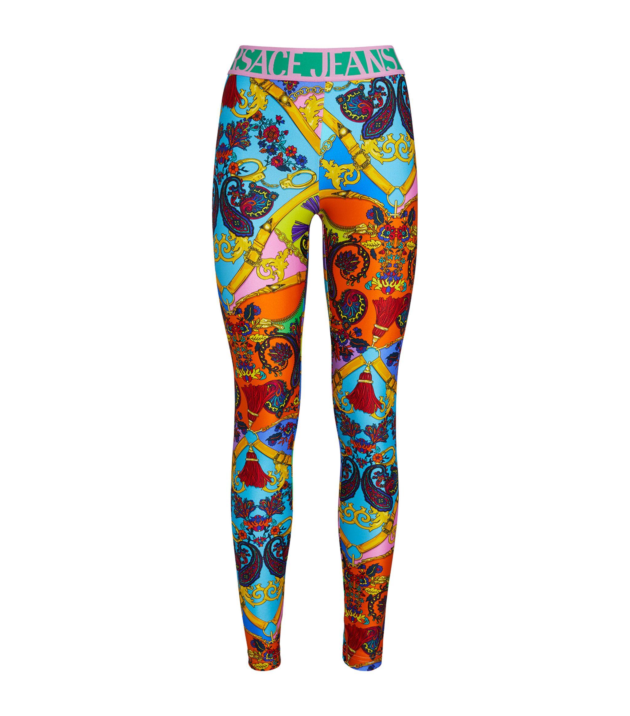 Versace Jeans Couture Paisley Fantasy Print Leggings in Blue Lyst