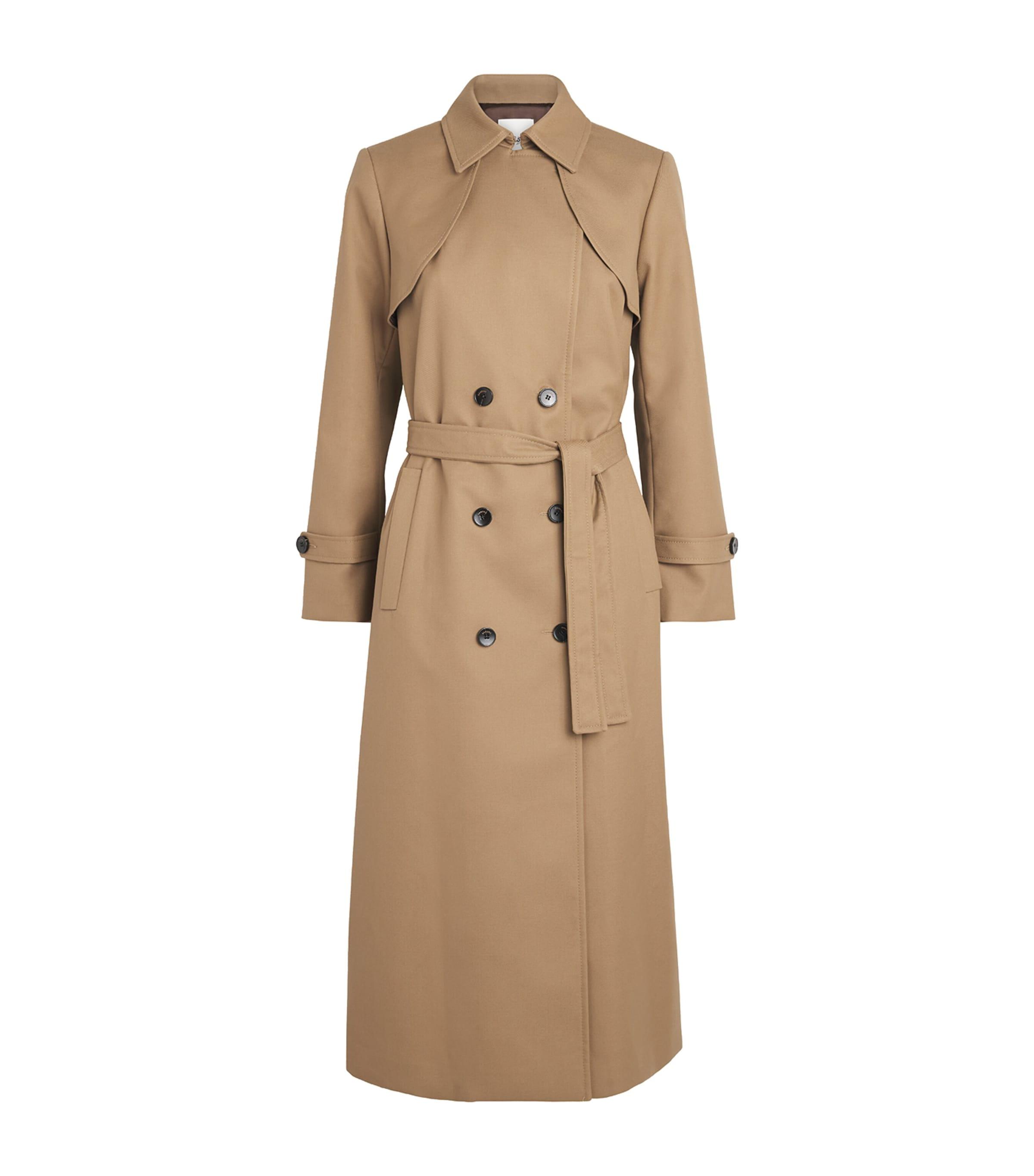 sandro-Beige-Pleated-Trench-