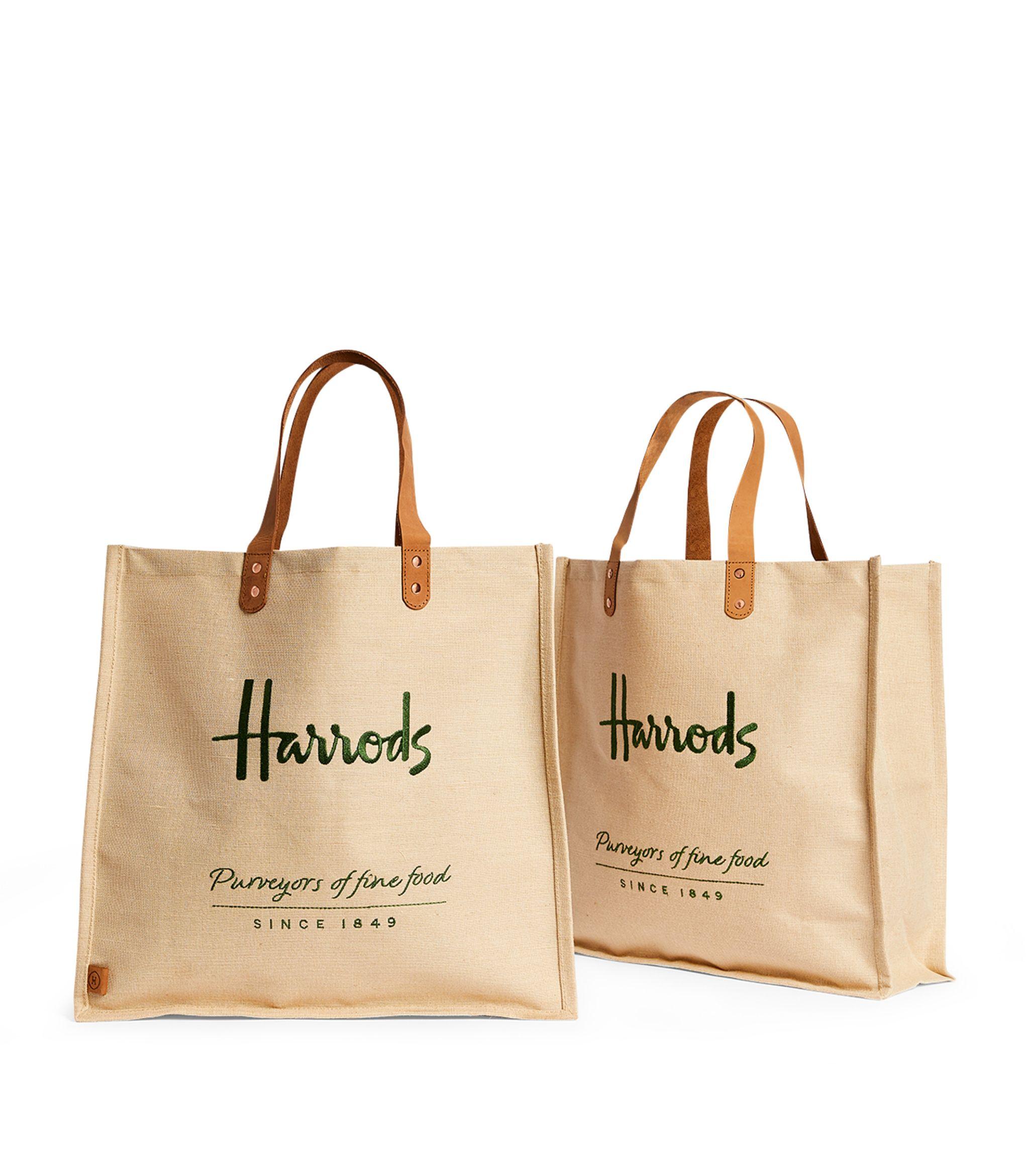 Harrods Food Halls Jute Bags Of 2) in Lyst