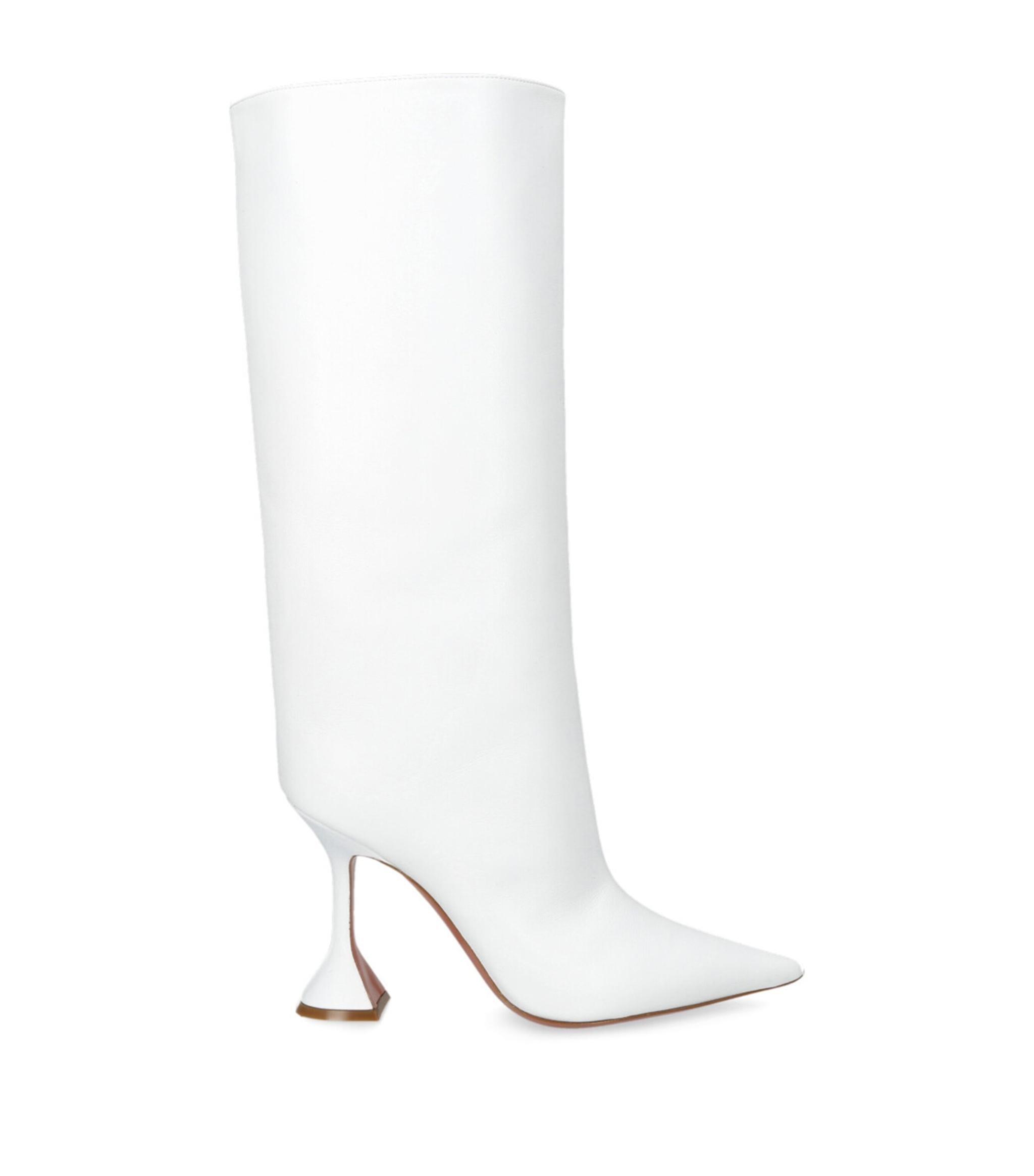 AMINA MUADDI Leather Fiona Boots 95 in White | Lyst