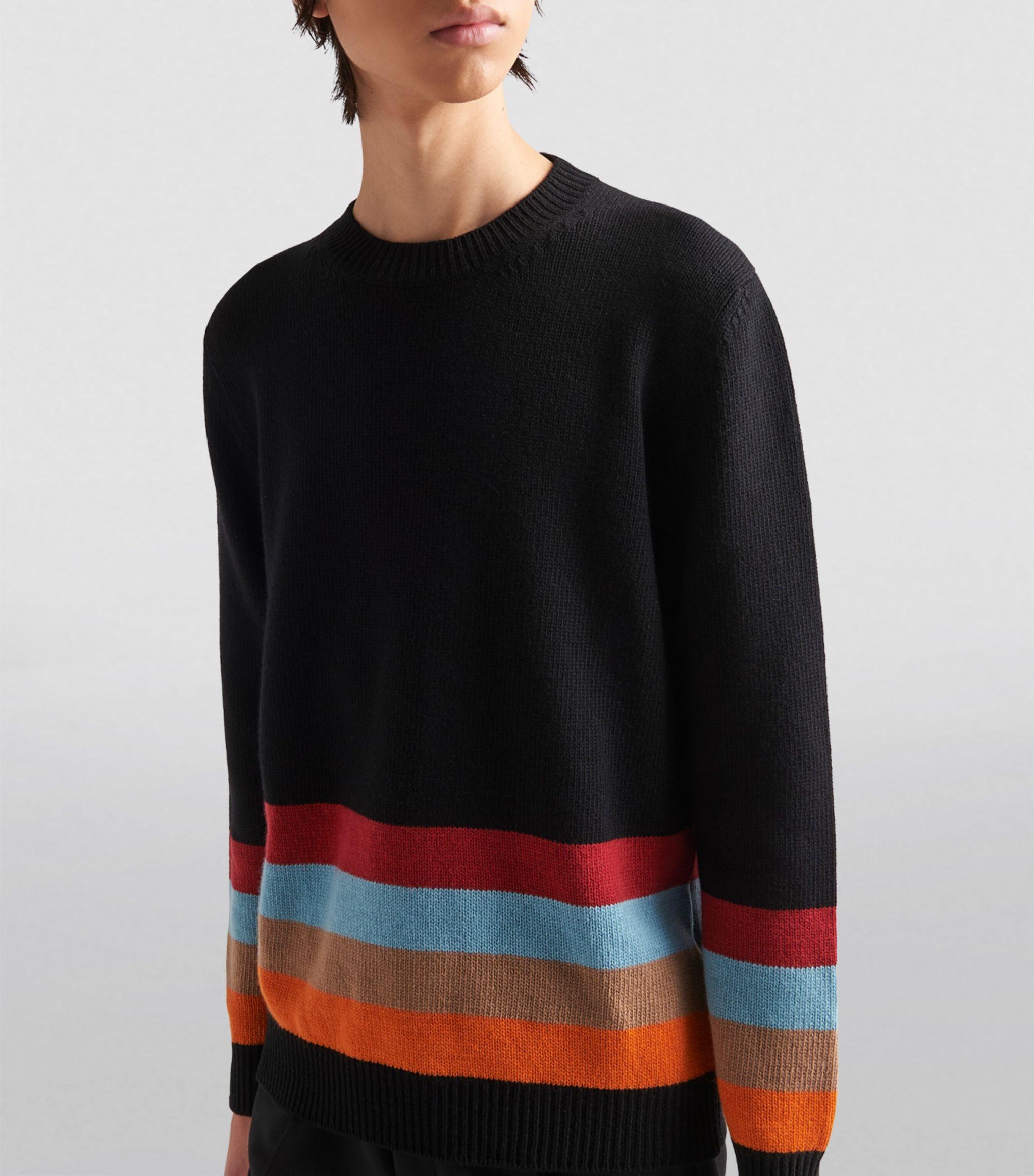 Prada Striped Sweater in Black for Men Lyst Canada