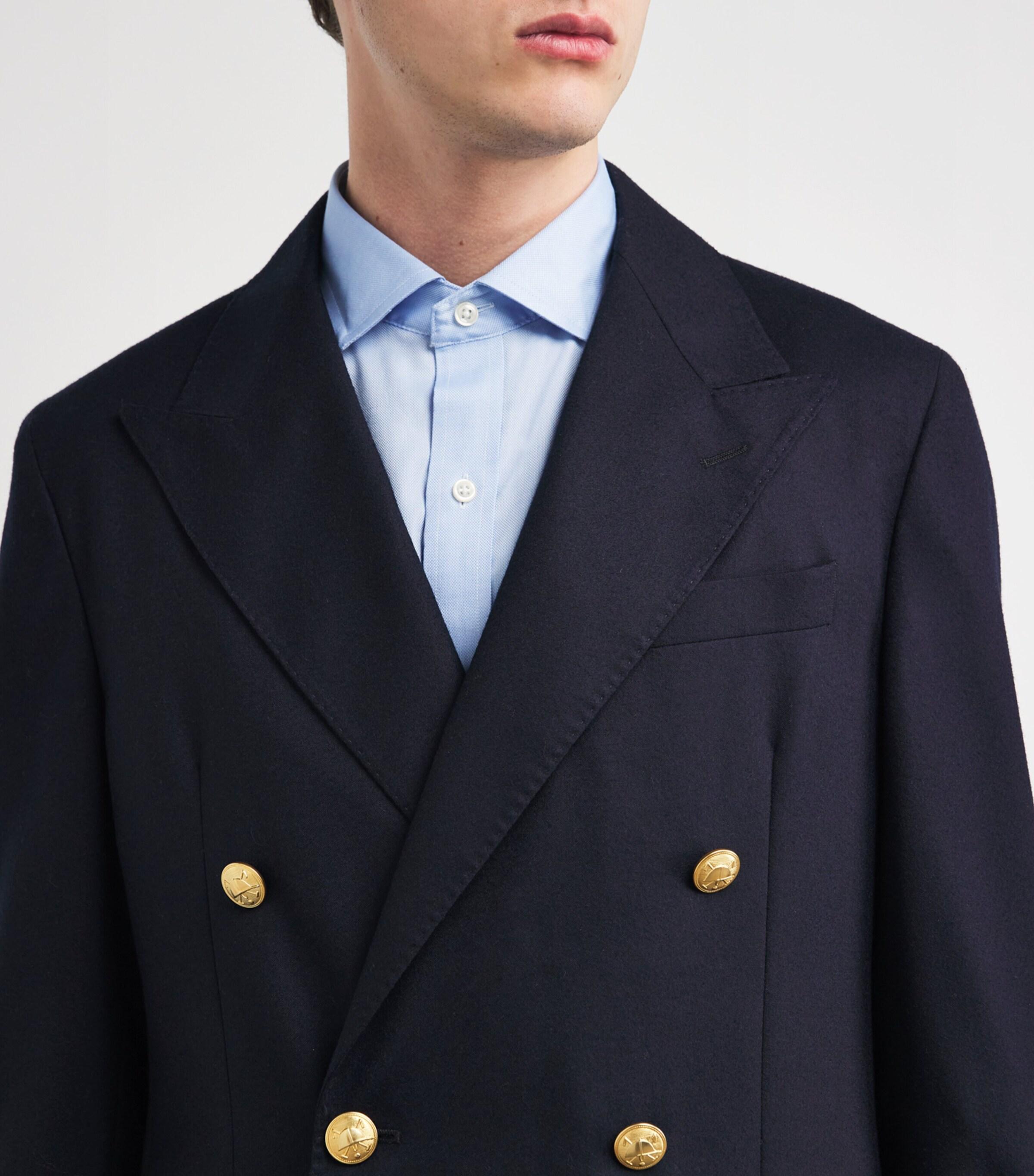 Polo Ralph Lauren Wool Double-Breasted Blazer in Blue for
