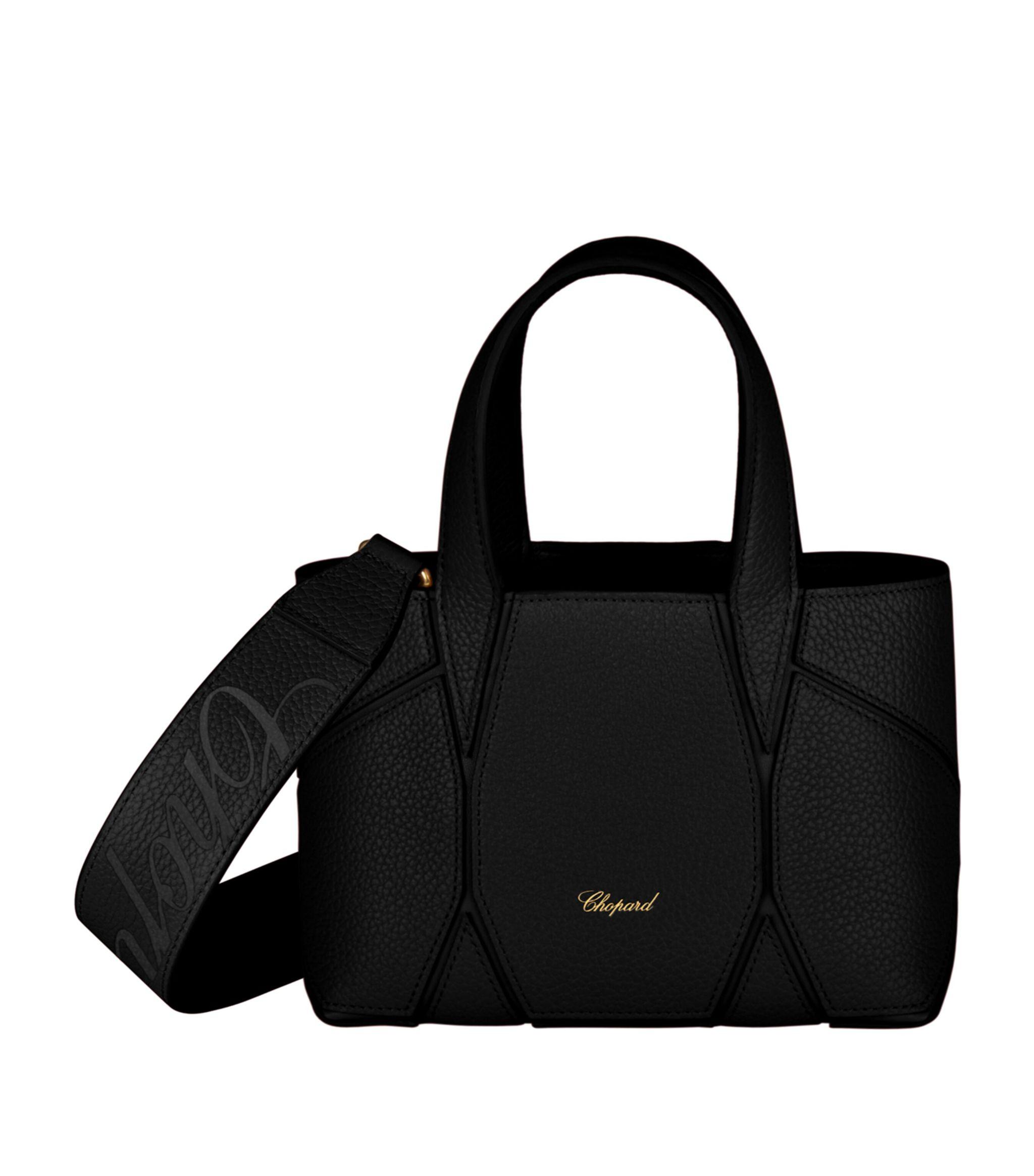 Chopard Mini Leather Tote Bag in Black | Lyst