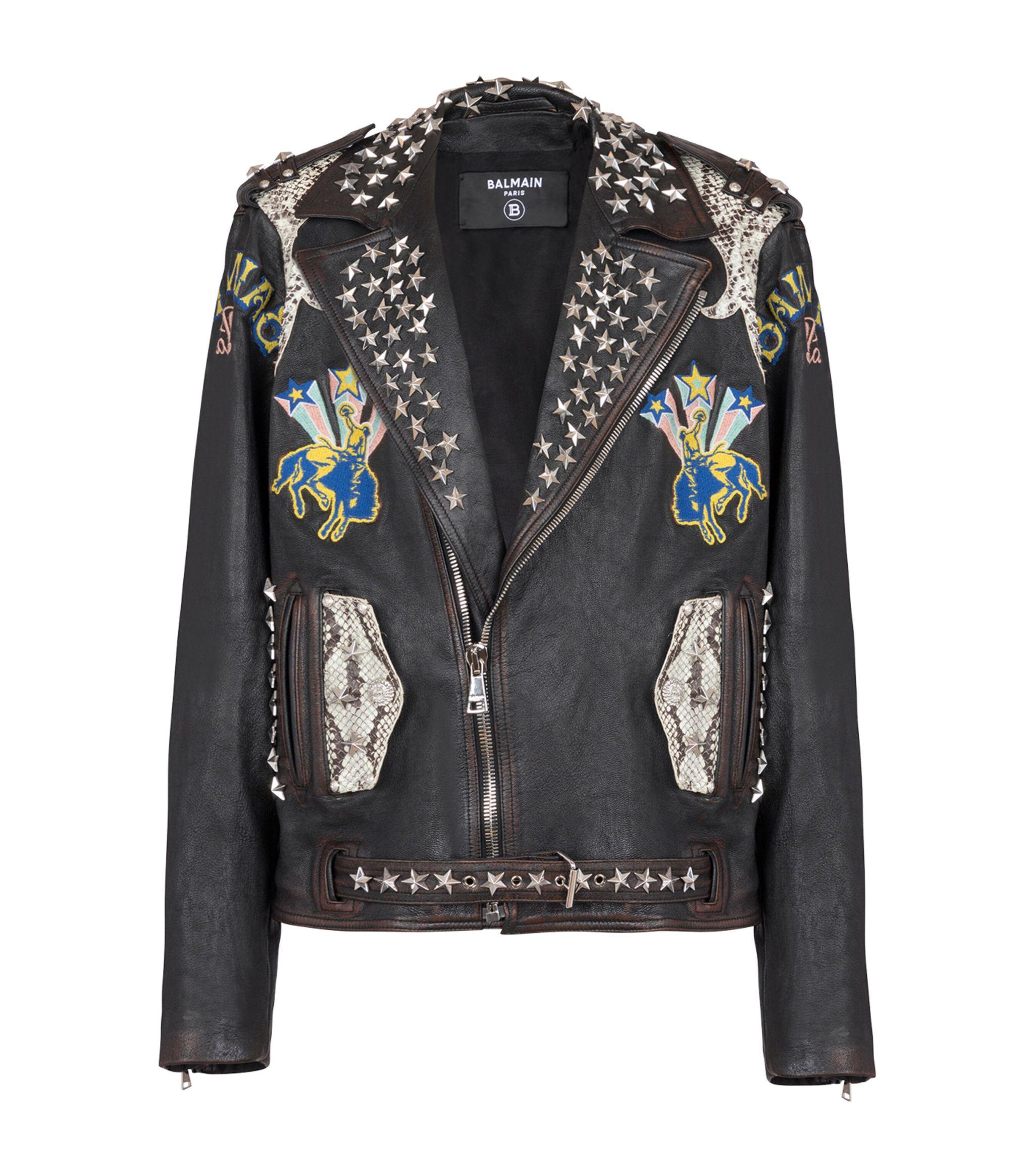 Balmain Biker Jacket in Black for Men | Lyst