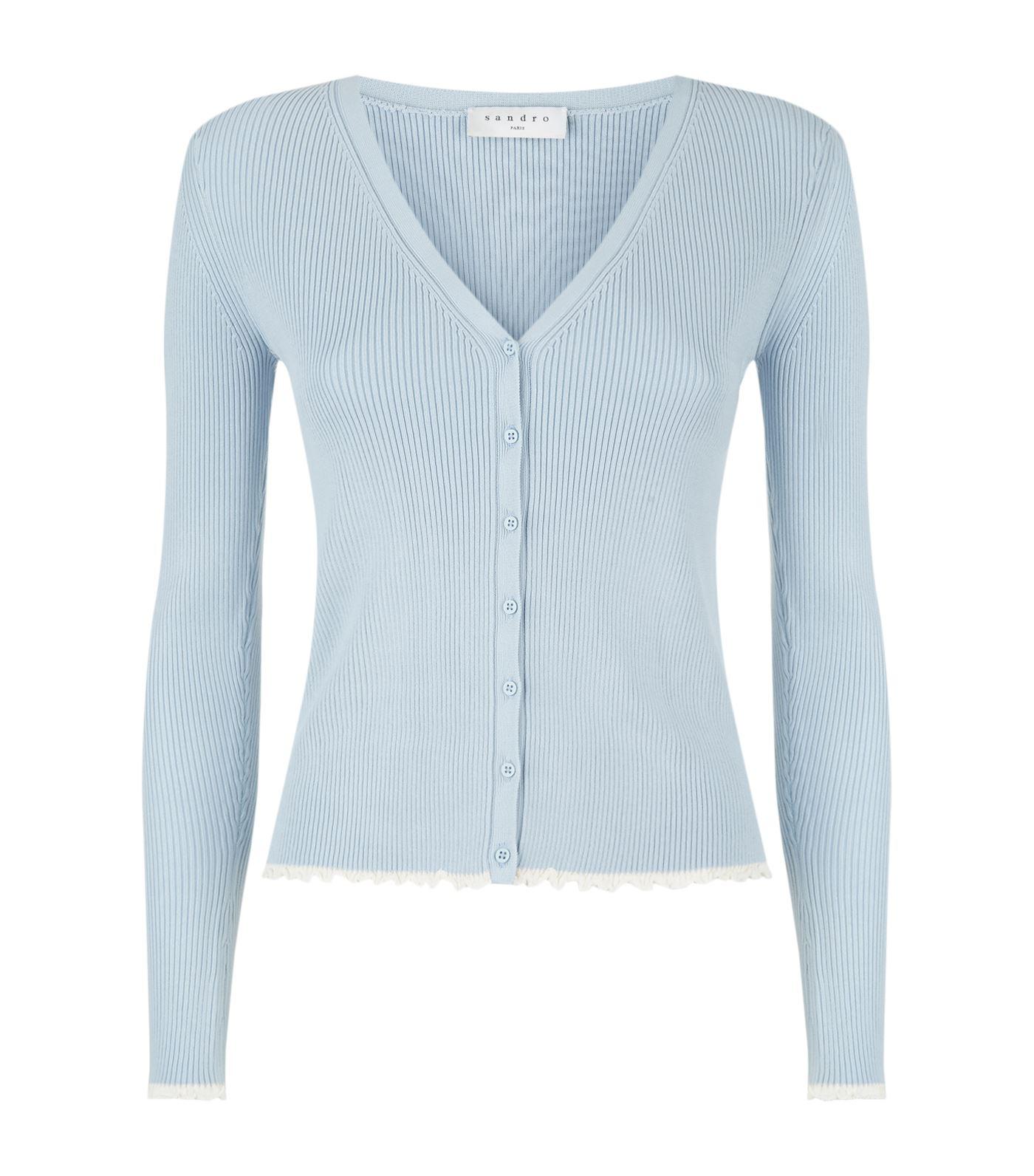 sandro fine ribbed knit cardigan