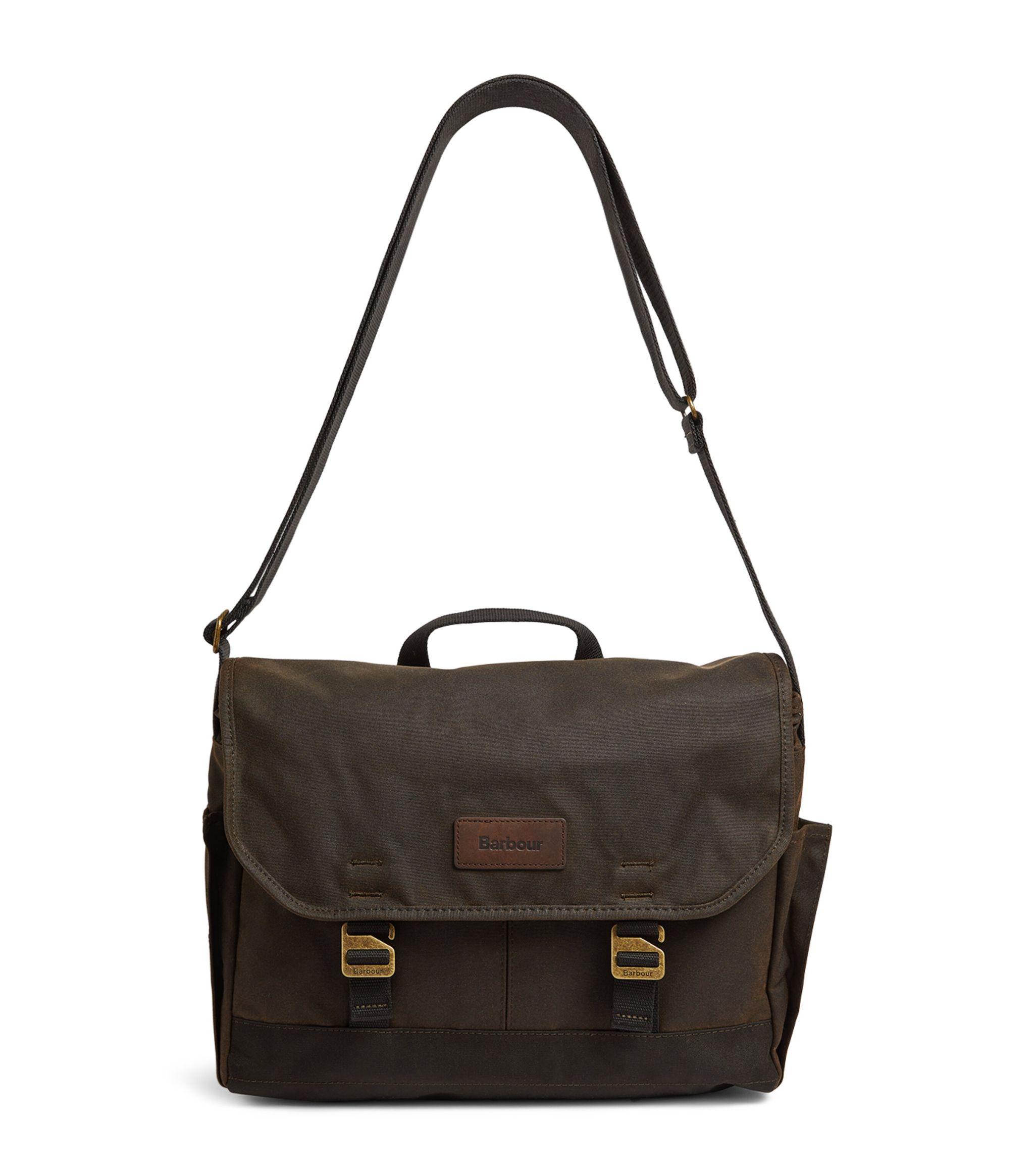 Barbour Waxed Cotton Messenger Bag in Black for Men | Lyst Canada