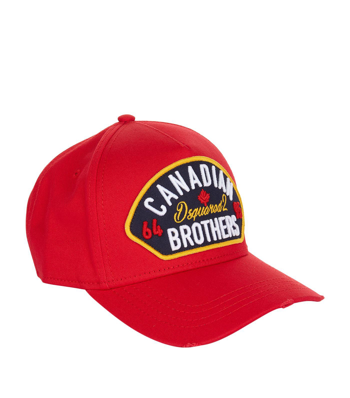 DSquared² Canadian Brothers Cap in Red 