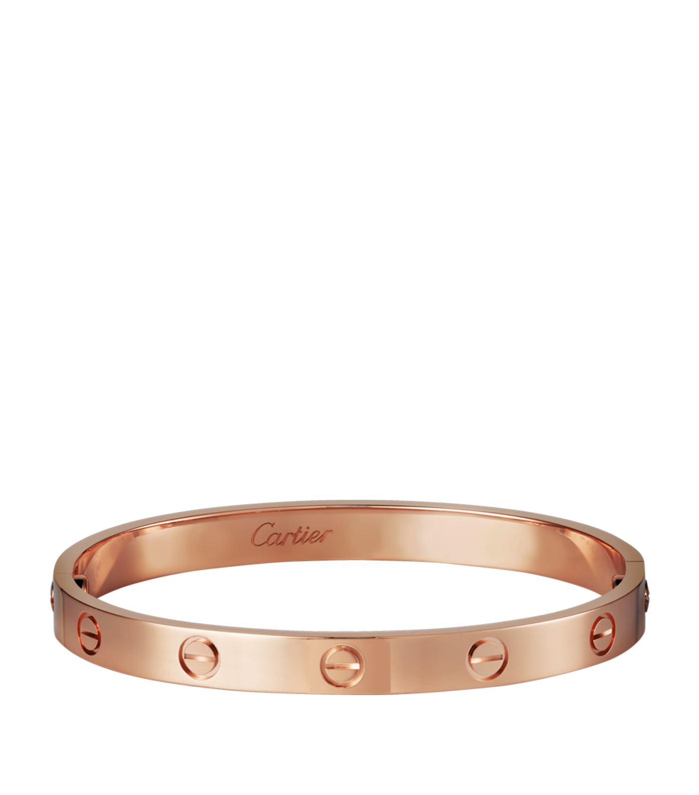 Cartier Pink Gold Love Bracelet In Metallic Lyst Cartier Metallic Pink Gold Love Bracelet Lyst View Fullscreen