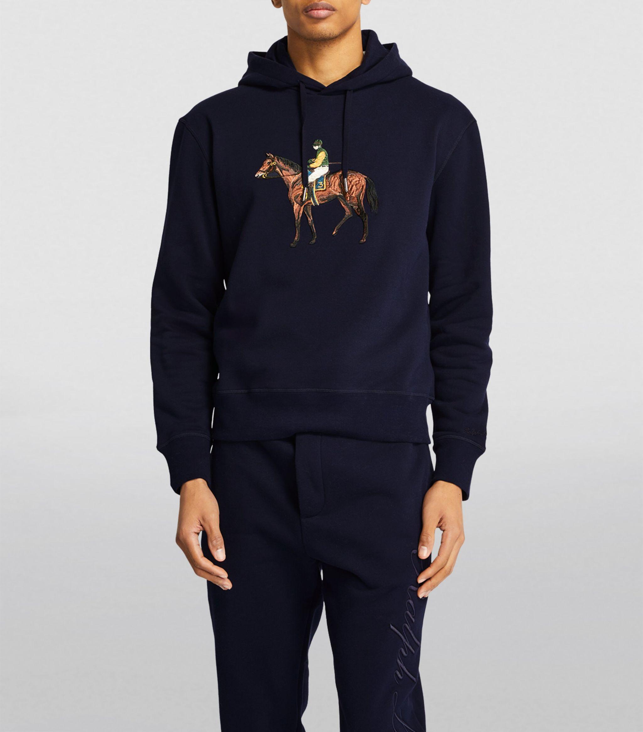 Ralph Lauren Standing Horse Hoodie in Blue for Men Lyst UK
