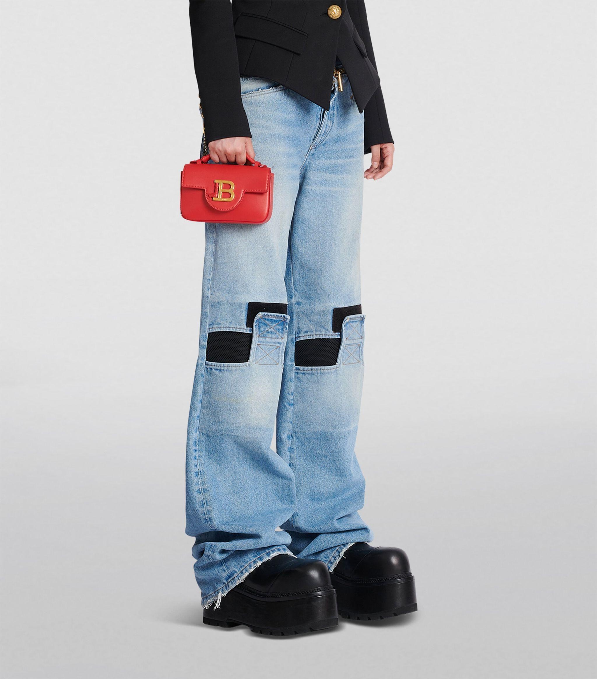 Balmain Mini Leather B buzz Cross body Bag in Red Lyst UK
