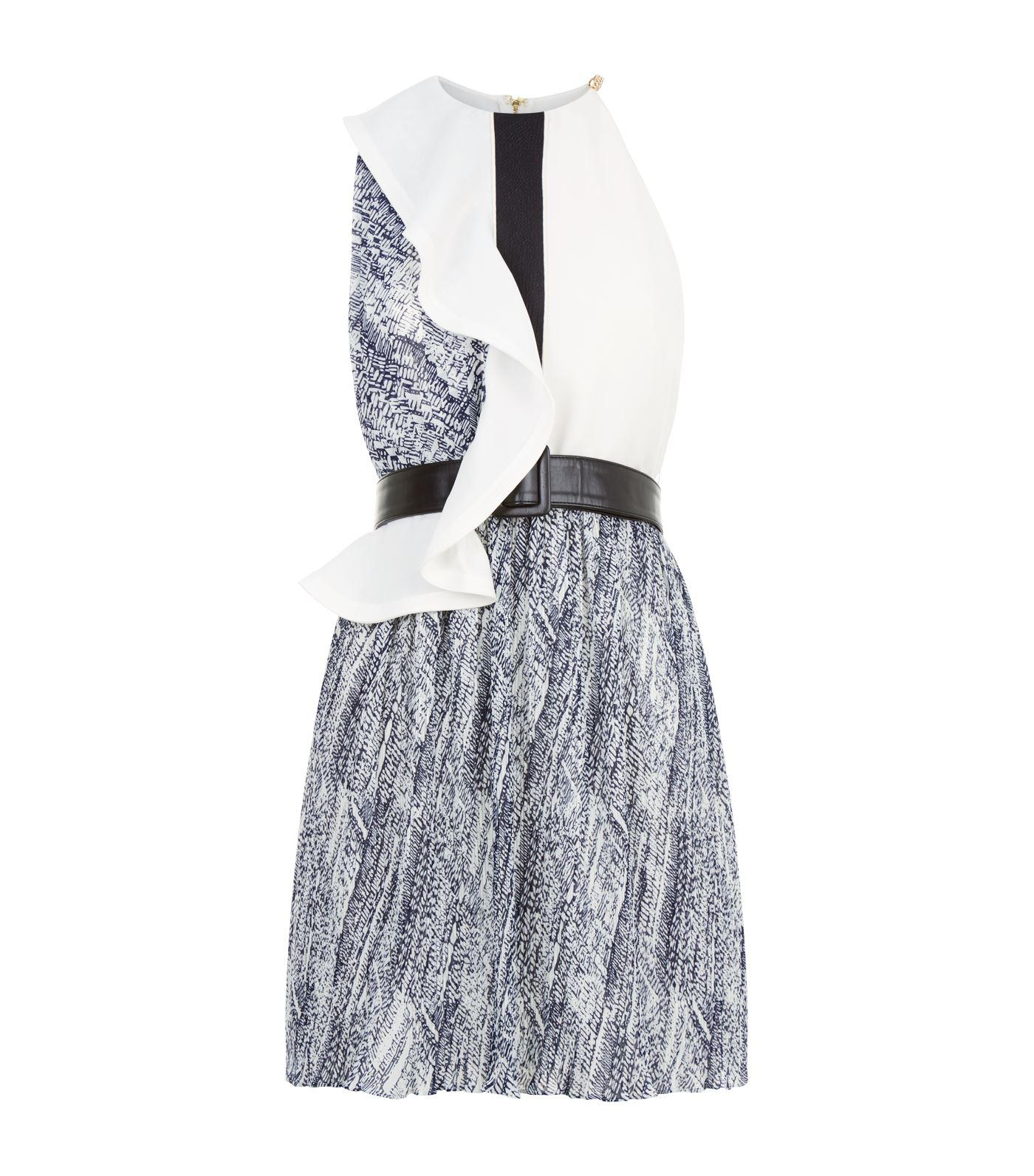 self portrait frill contrast mini dress