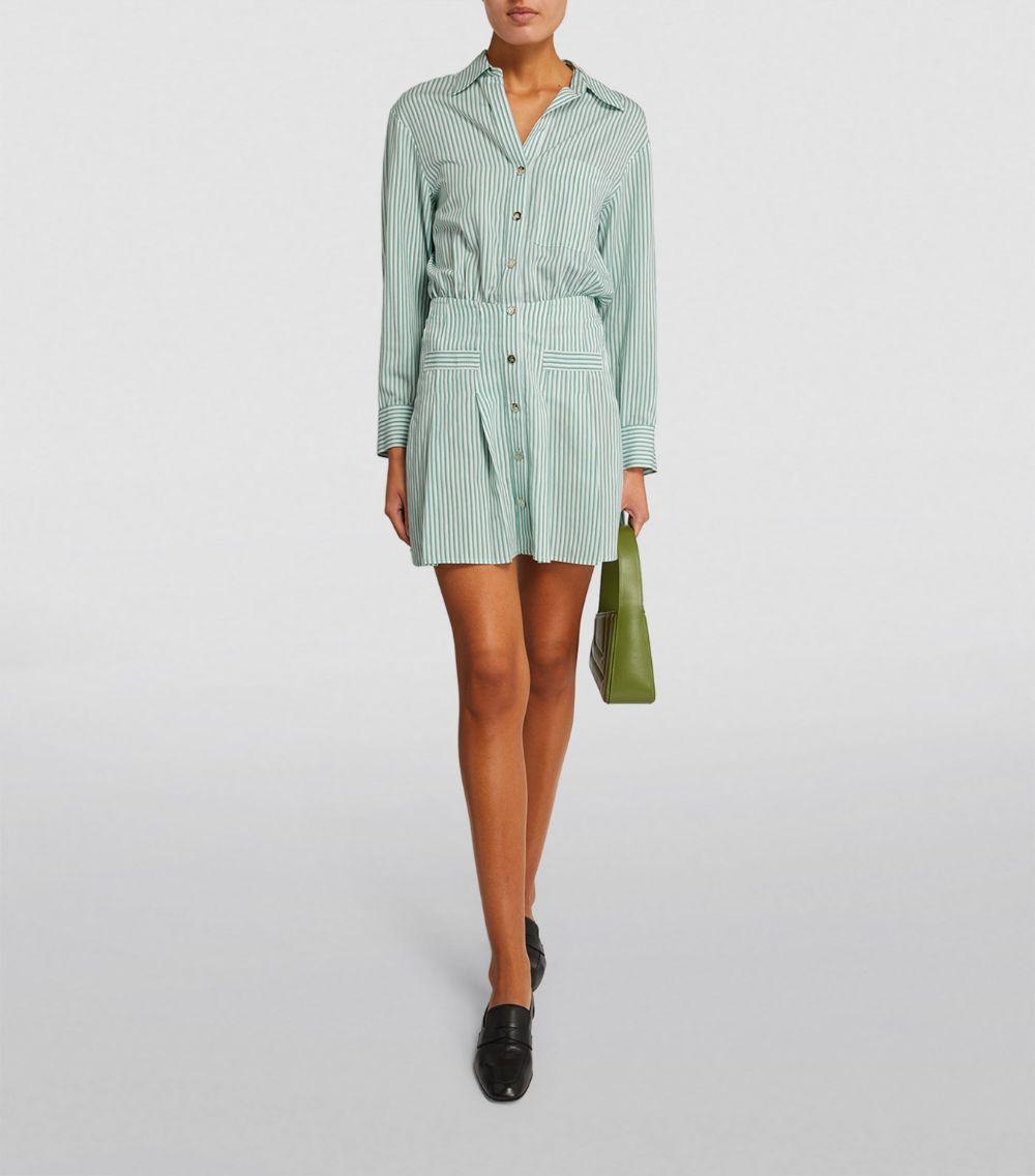 Maje Striped Shirt Dress in Green | Lyst