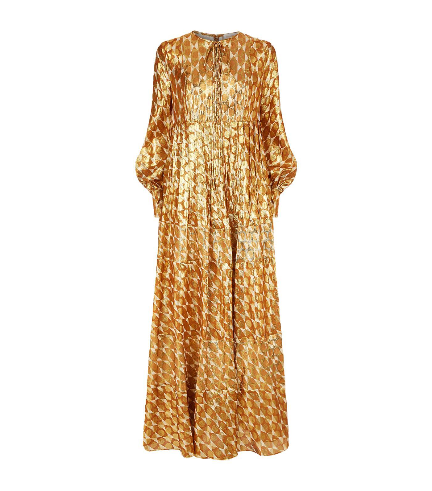 Tory Burch Bea Maxi Dress in Metallic | Lyst