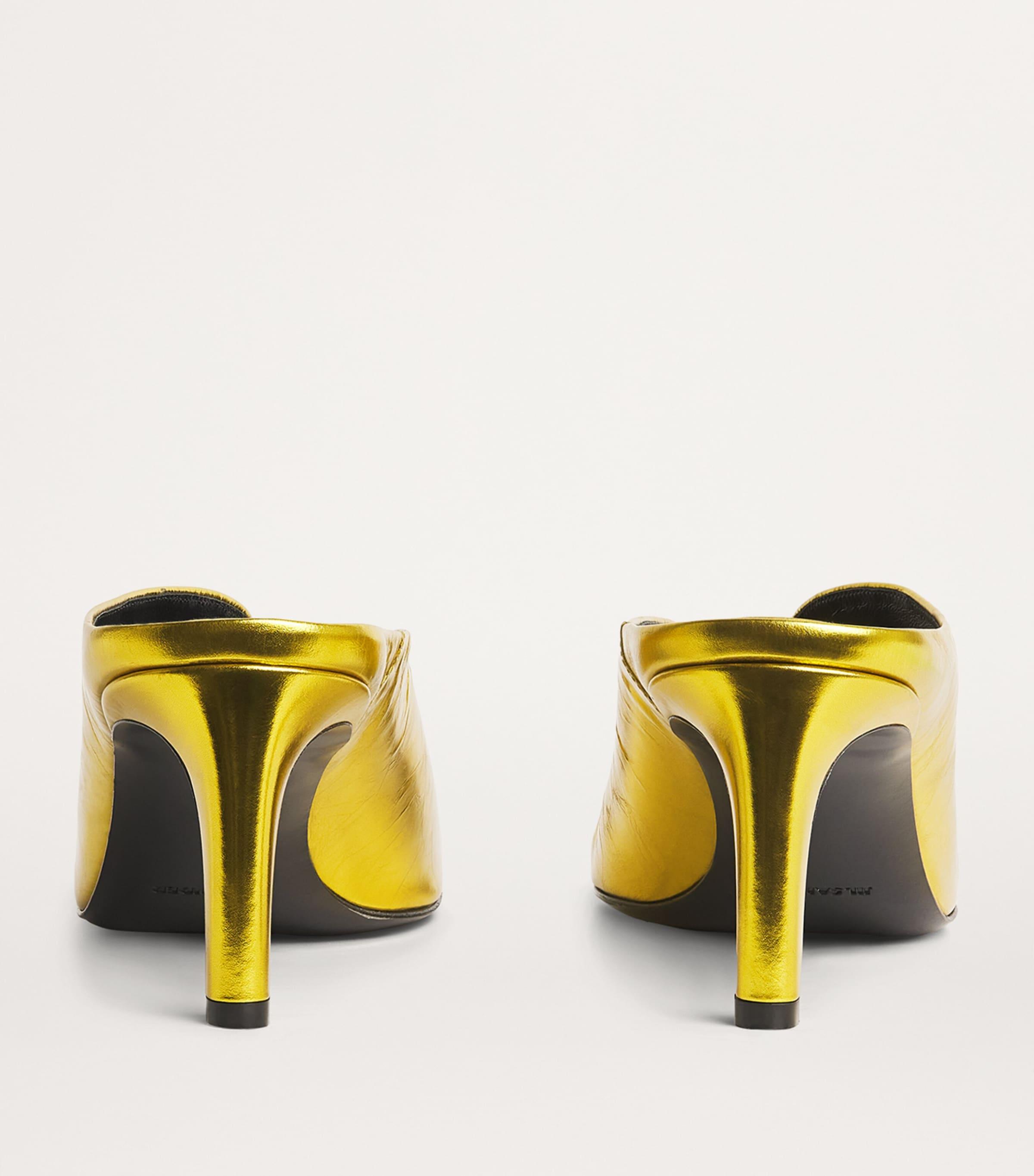 Jil Sander Leather Square-Toe Mules 40 in Yellow | Lyst Jil Sander Leather Square-Toe Mules 40 in Yellow | Lyst