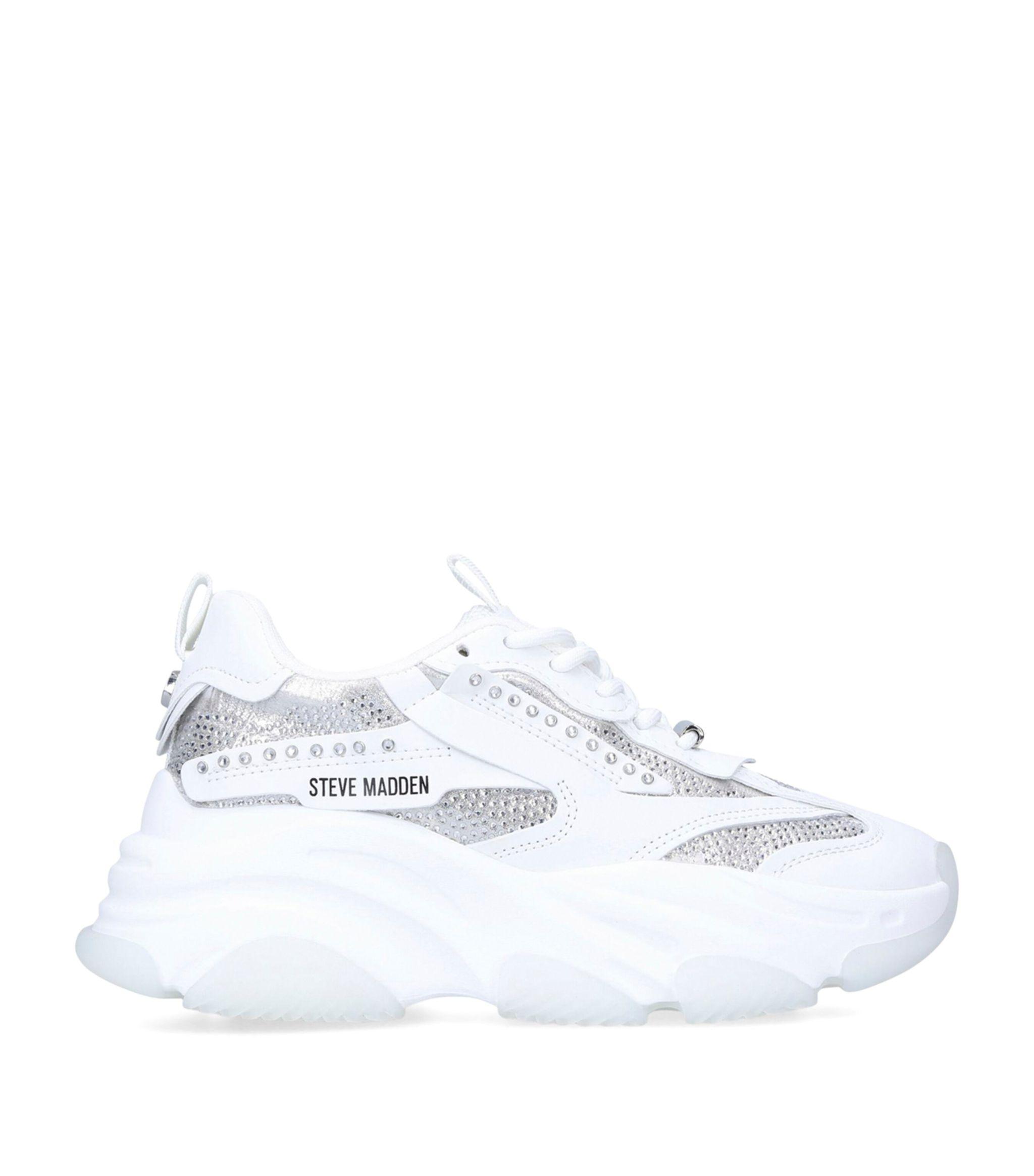 suspicaz docena Simular Steve Madden Embellished Possession-r Low-top Sneakers in White | Lyst