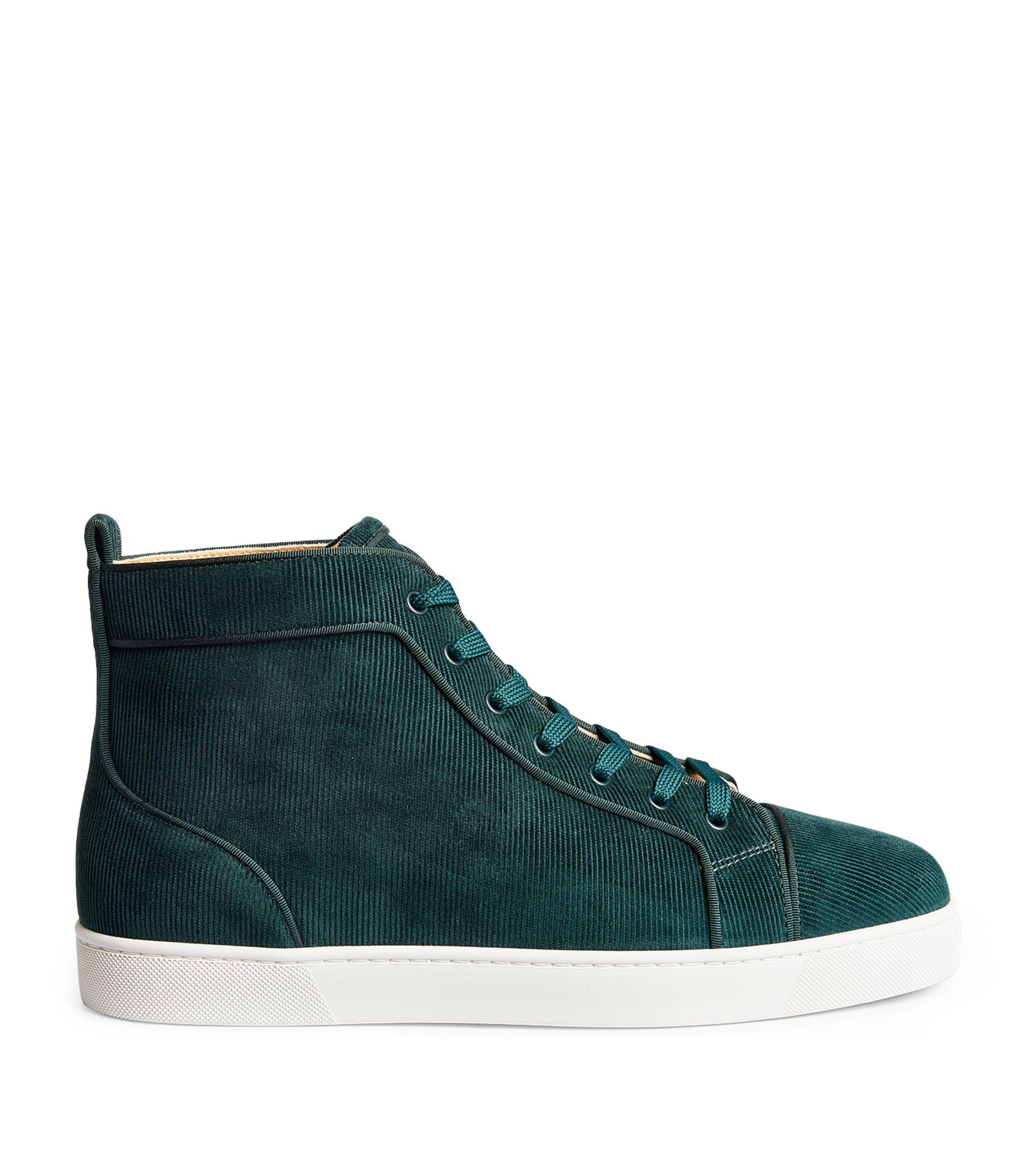 Christian Louboutin Rantulow Velvet Sneakers in Green for Men Lyst